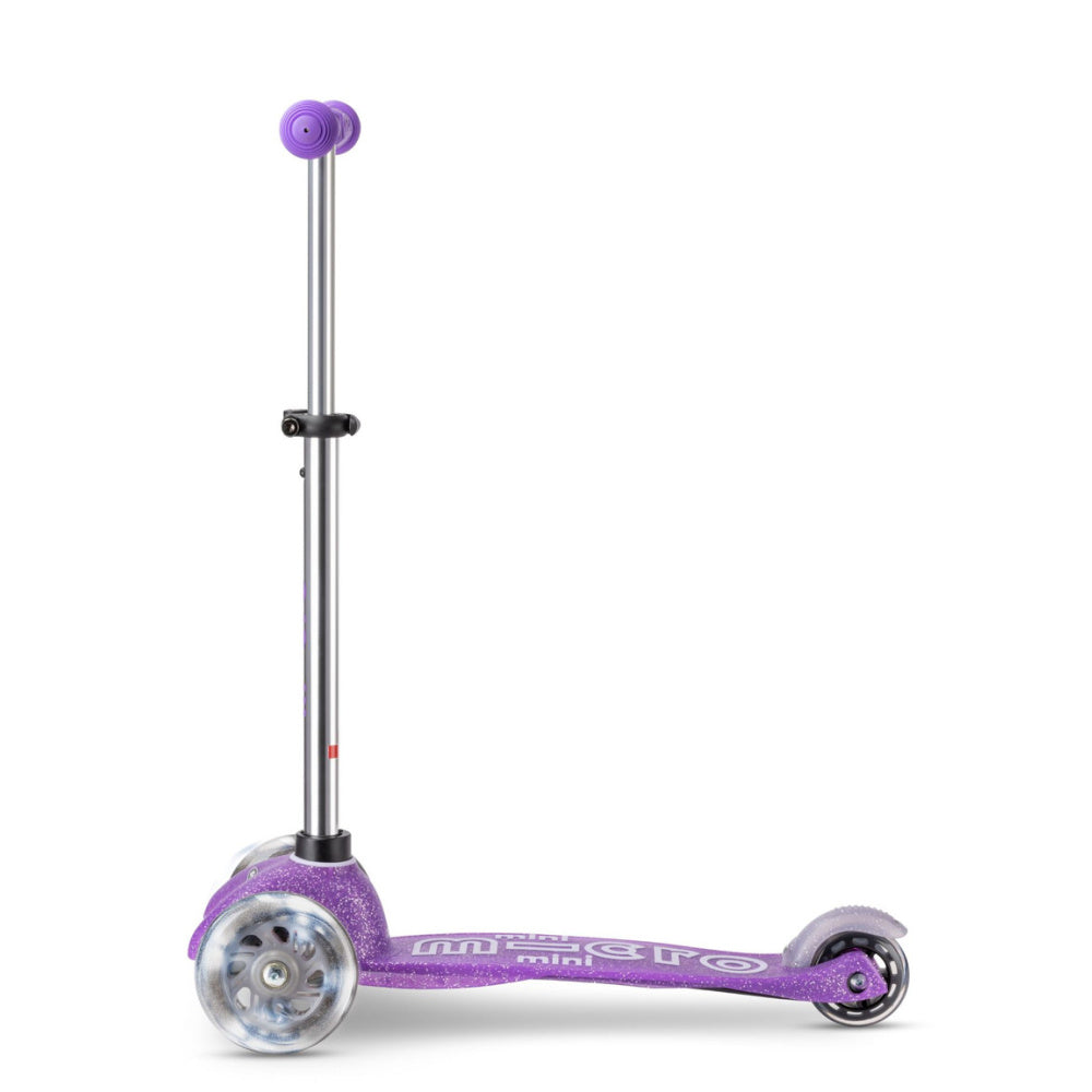 Micro Mini Deluxe Glitter Scooter for Kids - Foldable Lightweight Aluminum Kick Scooter with LED Wheels - Perfect for Commuting, School, and Outdoor Fun
