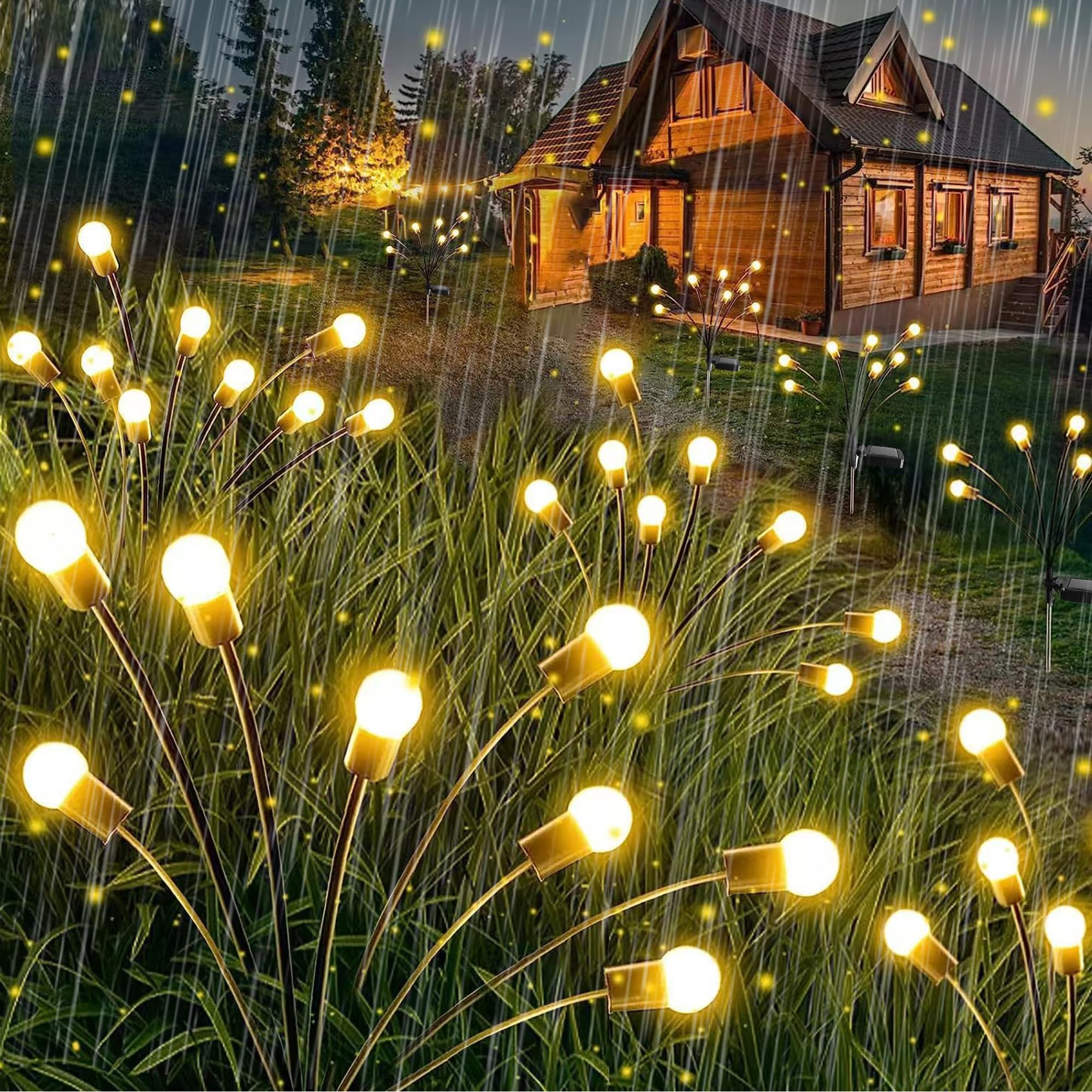 Outdoor Solar Lights 2-Pack - Waterproof Solar Garden Lights for Courtyard, Lawn & Holiday Decorations (Warm White) | Perfect for Pathway Lighting, Backyard Parties & Christmas Decor