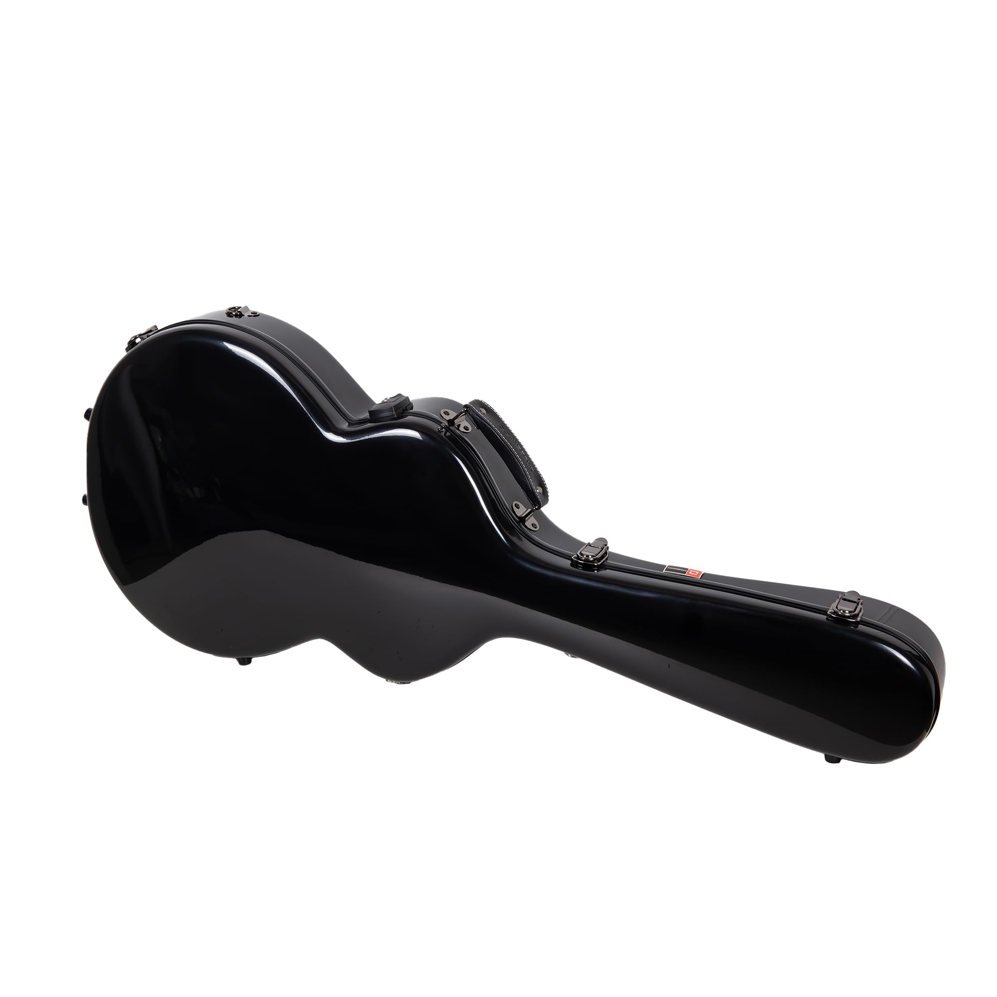 Crossrock Fiberglass Hard Shell Guitar Case with Backpack Straps - Durable Black 335 Style Electric Guitar Case for Travel & Stage Performances