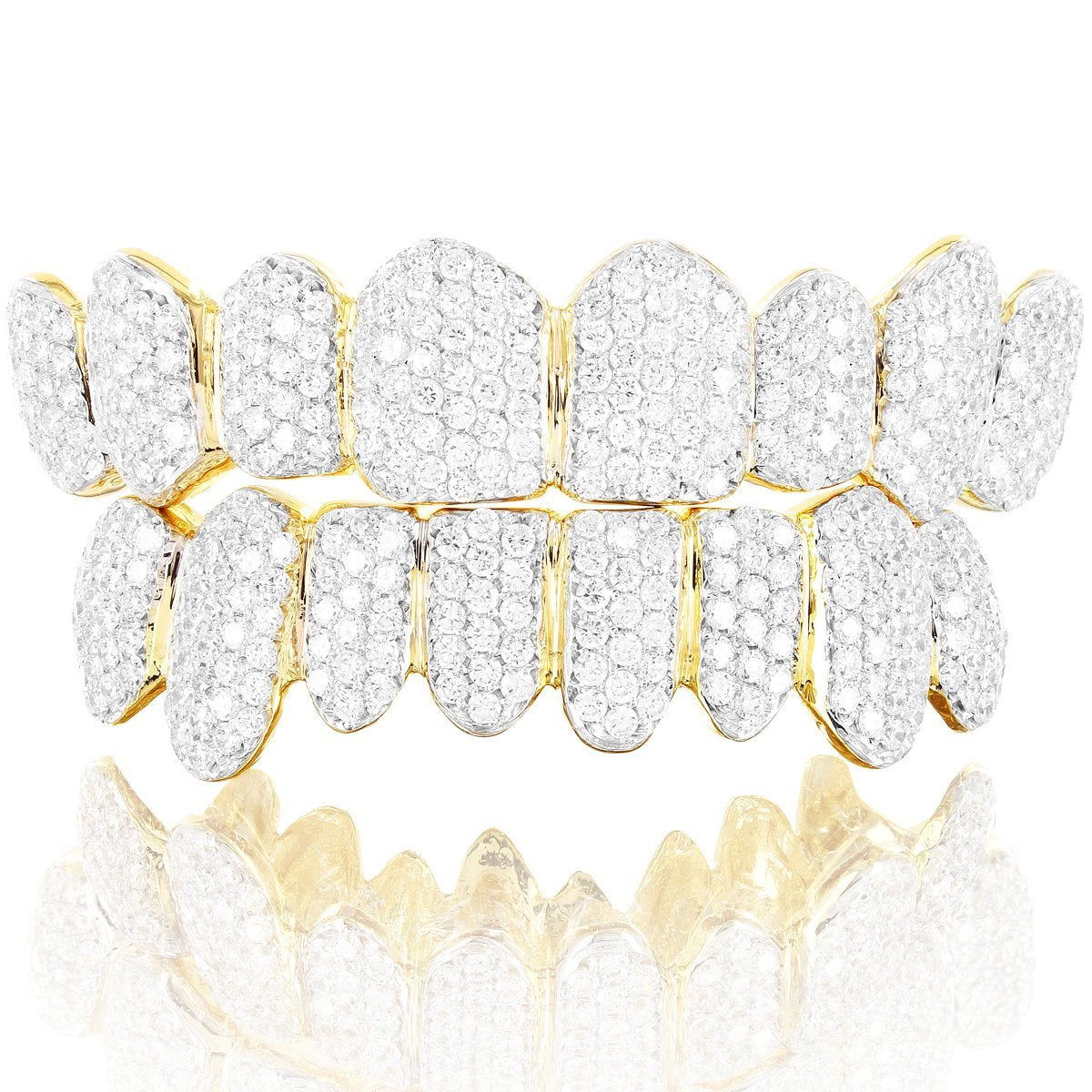 Custom Moissanite Honeycomb Grillz Set - Top & Bottom Teeth Jewelry for Hip Hop & Fashion Enthusiasts | Perfect for Concerts, Parties & Special Events