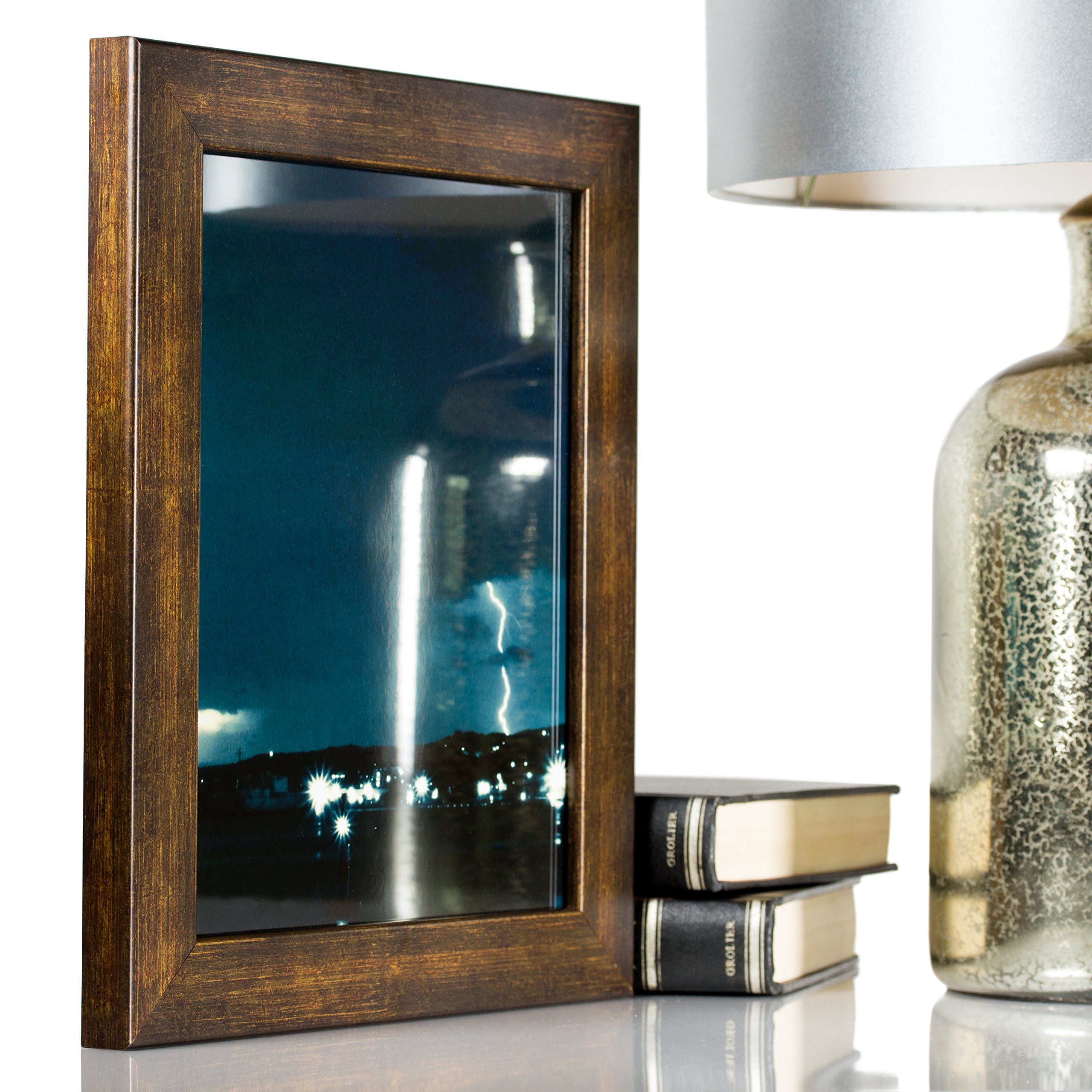 Craig Frames Bauhaus Style Modern Aged Copper Picture Frame - 10 x 12 Inch Set of 2 - Perfect for Wall Art, Photo Displays & Home Office Decor