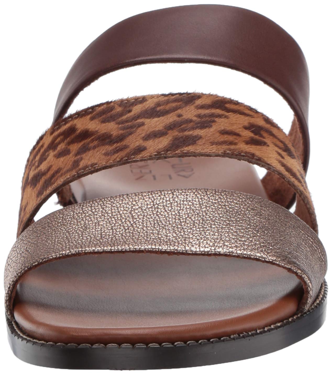 Naturalizer Women's Kellie Brown Leopard Print Slide Sandals Size 6.5 M - Comfortable Summer Casual Shoes for Beach, Pool & Outdoor Wear
