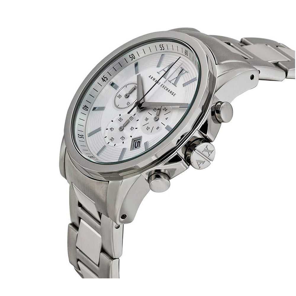 ARMANI EXCHANGE AX2058 Men's Chronograph Watch - Silver Stainless Steel Bracelet, Water Resistant, Date Display | Perfect for Business, Casual Wear & Special Occasions