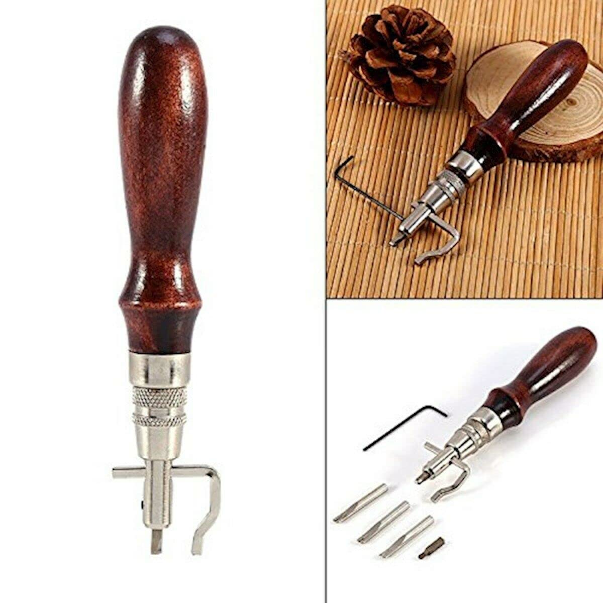 Premium Leathercraft Stitching Groover, Skiving Edger & Beveler Kit - Professional Leather Working Tools for DIY Projects, Handmade Wallets, Belts & Bags (Ideal for Leather Crafting, Repair & Custom Creations)
