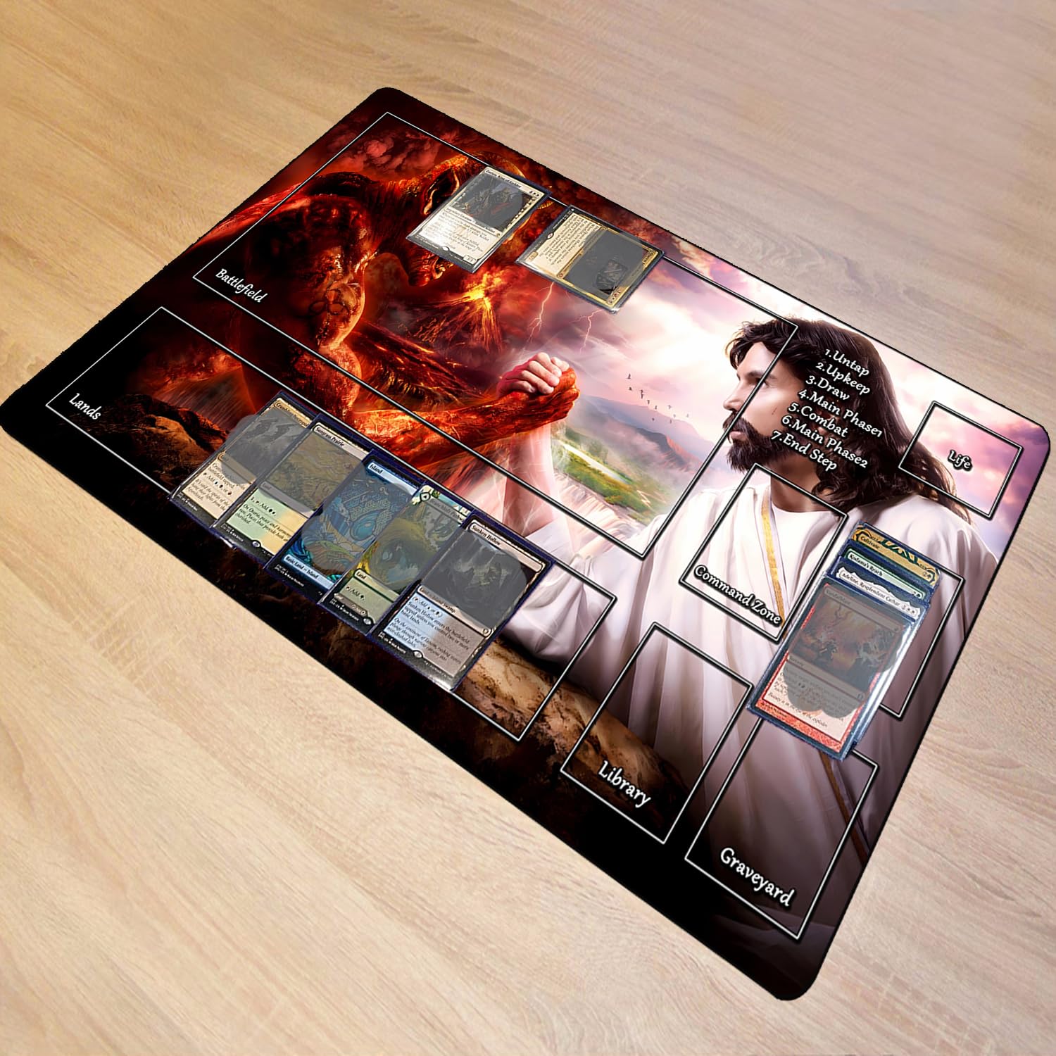 Premium MTG Playmat 24x14 Inches - Non-Slip Rubber Surface Trading Card Game Mat with Storage Bag for Magic: The Gathering, Yu-Gi-Oh & TCG Battles - Perfect for Tournaments, Game Nights & Collectors