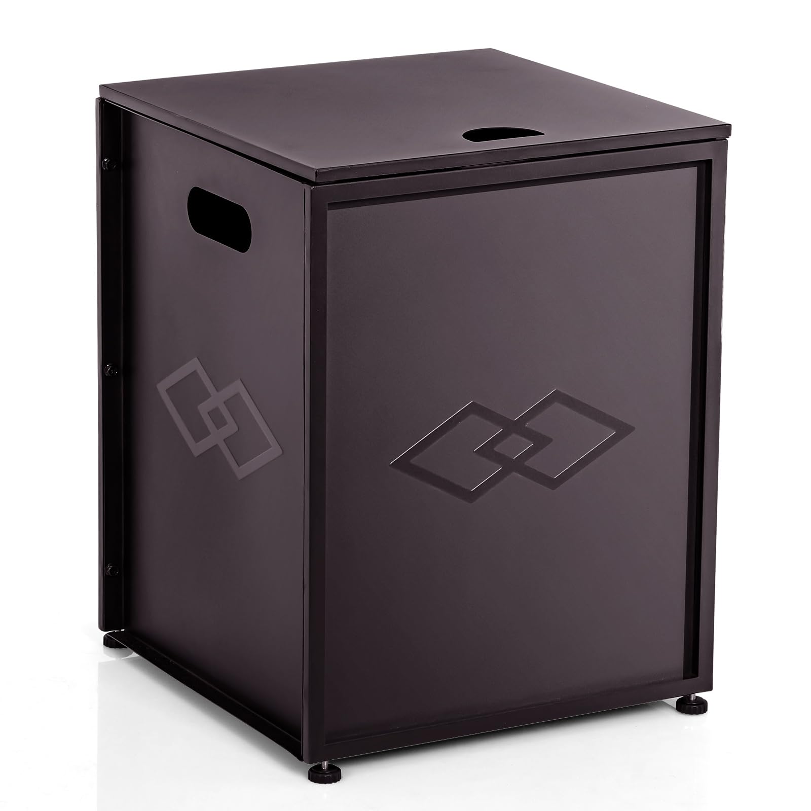 **Dual Function Propane Tank Cover Table with Storage Sides – Outdoor Gas Tank Storage Side Table for 20 lbs Propane Tanks – Perfect for Gas Fire Pits, Grills, Griddles & Stoves – Brown**    *(Ideal for Patio, Backyard, Camping & BBQ Gatherings – Protects & Organizes Your Propane Tank in Style!)*