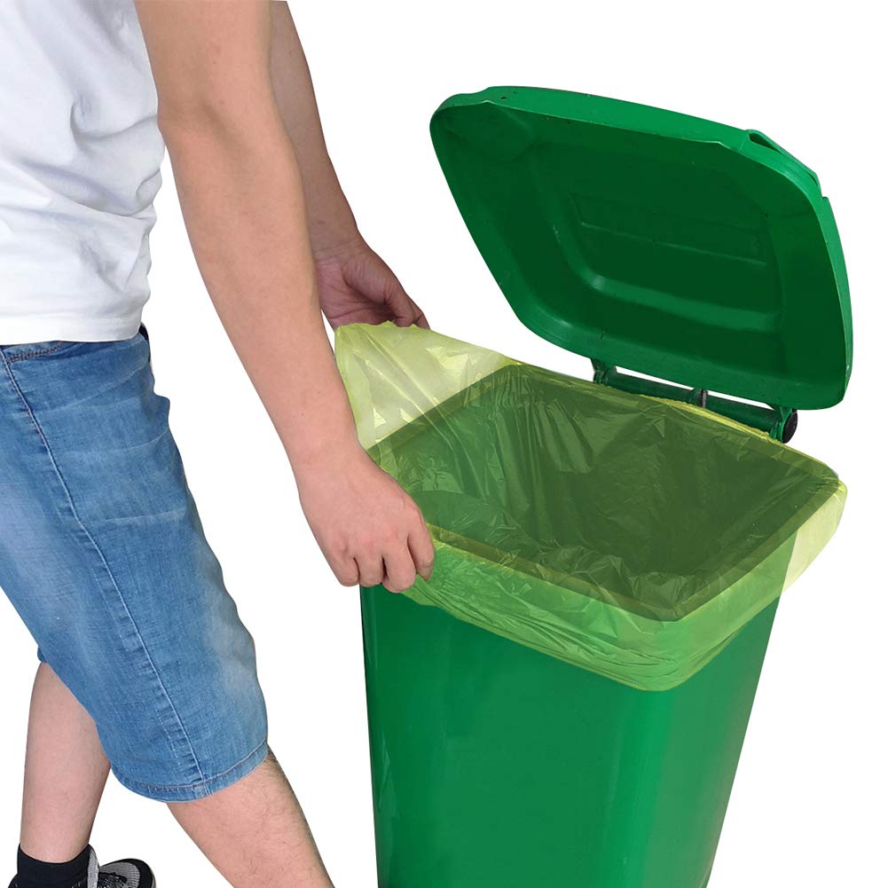 Eco-Friendly 13-15 Gallon Plant Based Compostable Trash Bags - Unscented Tall Kitchen Garbage Bags for Recycling, Yard Waste & Office Use (75 Count, Green) | Perfect for Sustainable Home, Outdoor & Commercial Waste Disposal