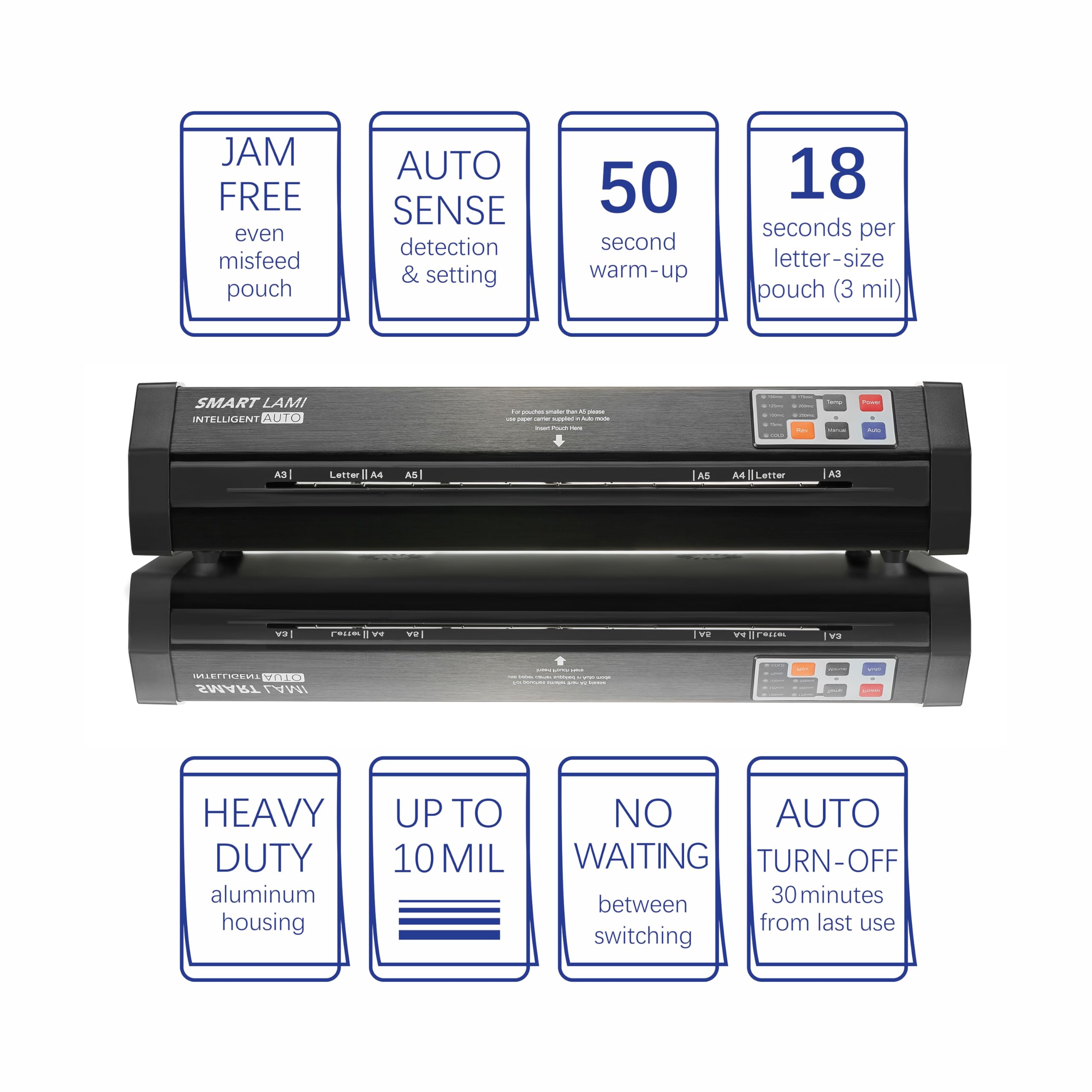 SINCHI Auto Sense 13-inch Thermal Laminator Machine - 3-10 mil Lamination, 50-Second Warm Up, 40 Inches/Minute, Jam-Free Heavy Duty Design - Perfect for Office, School, Home & Craft Projects (11x17 Inches)