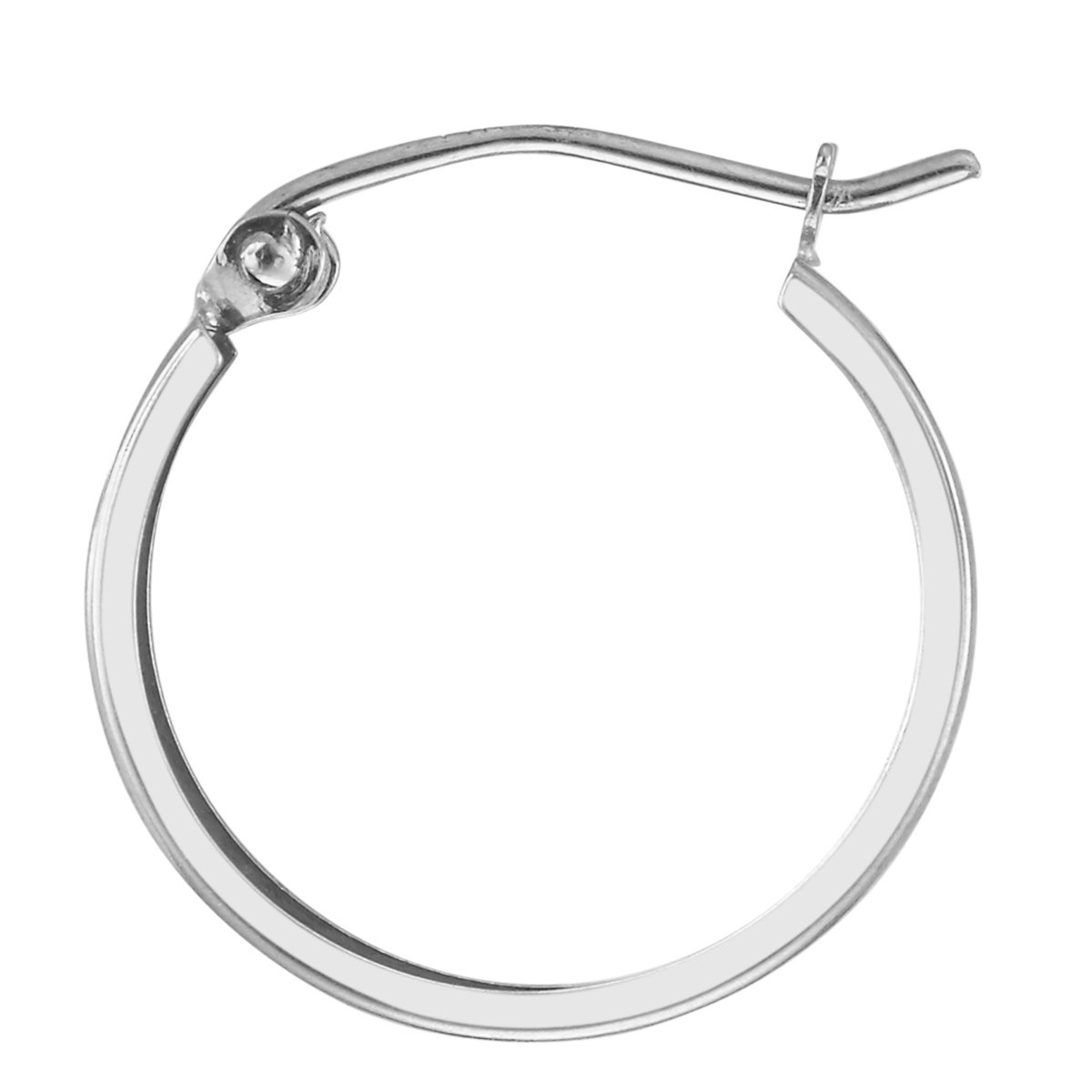 14K Real White Gold 3mm Huggie Hoop Earrings (15x15mm) – Minimalist Everyday Jewelry for Women, Perfect for Work, Date Night & Gifting