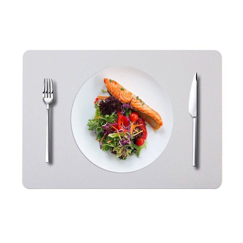 Premium Arkansas Faux Leather Placemats - Set of 4 Waterproof Dining Table Mats for Formal Dinner, Holiday Decor & Everyday Use