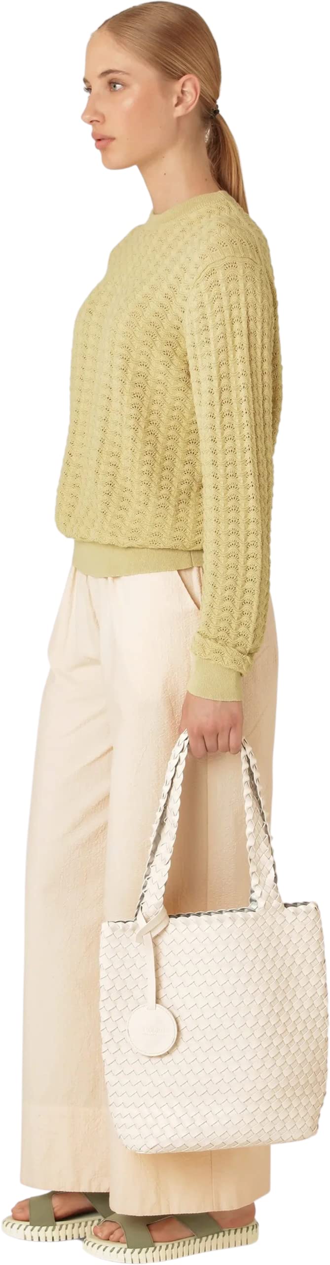 ILSE JACOBSEN HORNBAEK Women's Mini Woven Tote Bag - Stylish BAG08 Crossbody Purse for Everyday Use, Work, and Travel Accessories