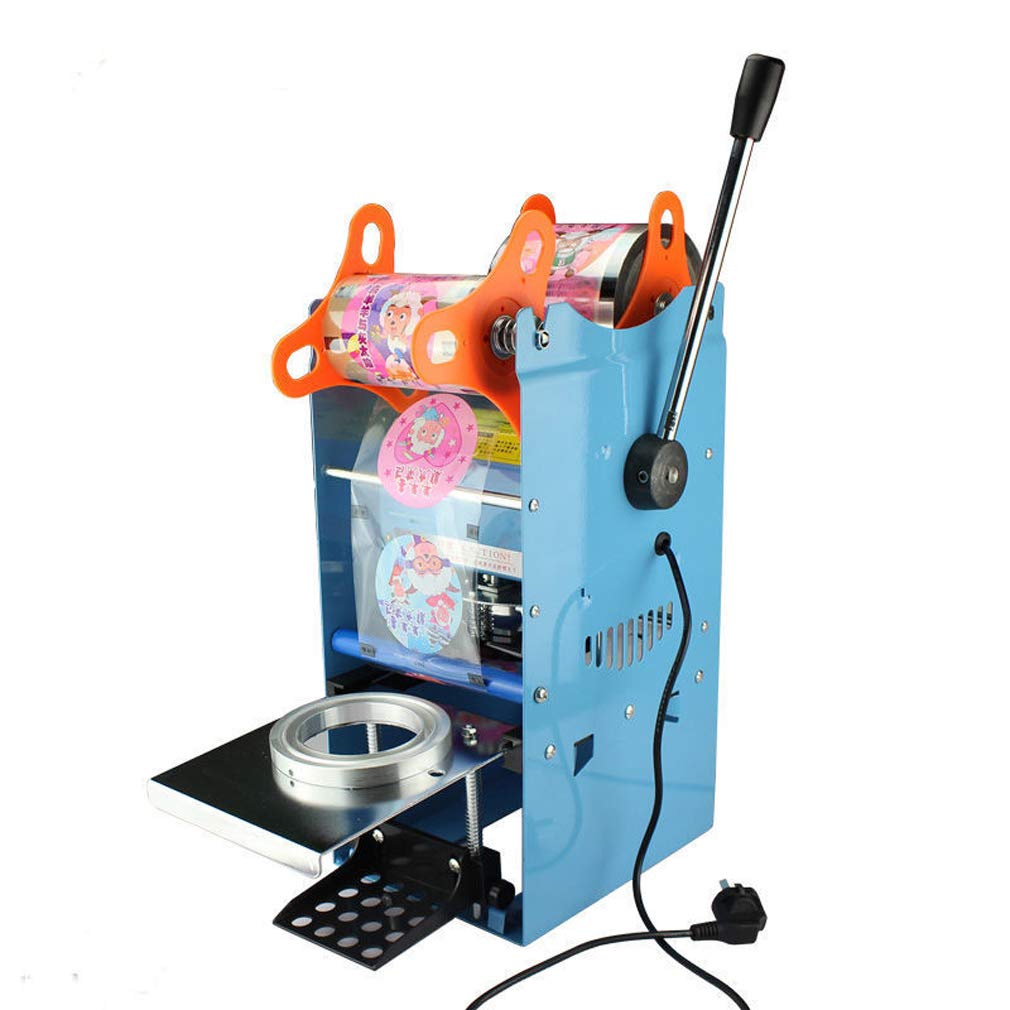 270W Electric Cup Sealing Machine for Coffee, Boba & Bubble Tea - Manual Pressure Lid Sealer (300-500 Cups/hr, 220V) - Perfect for Cafes, Juice Bars & Bubble Tea Shops