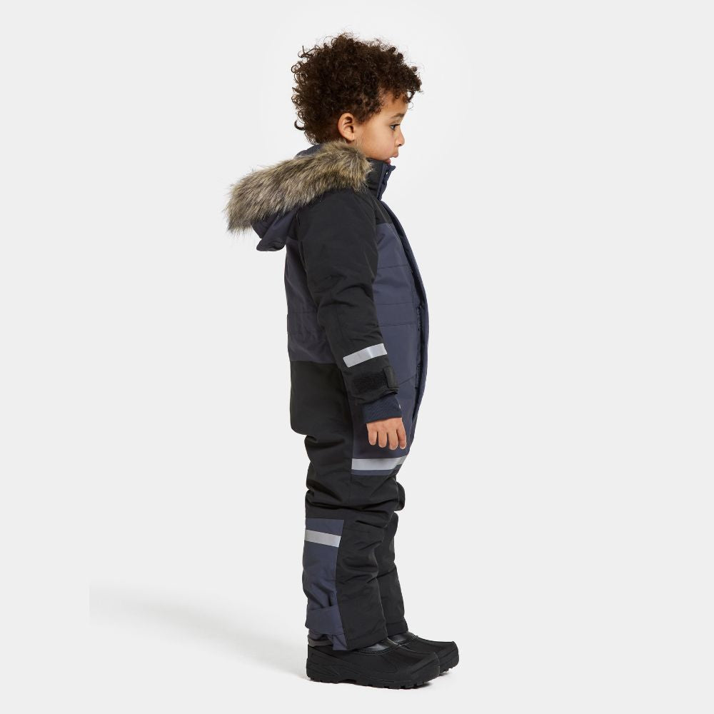 Didriksons Bjarven III Kids Snowsuit - Waterproof Winter Jacket & Pants Set for Boys & Girls, Navy Blue - Perfect for Skiing, Snowboarding & Outdoor Play