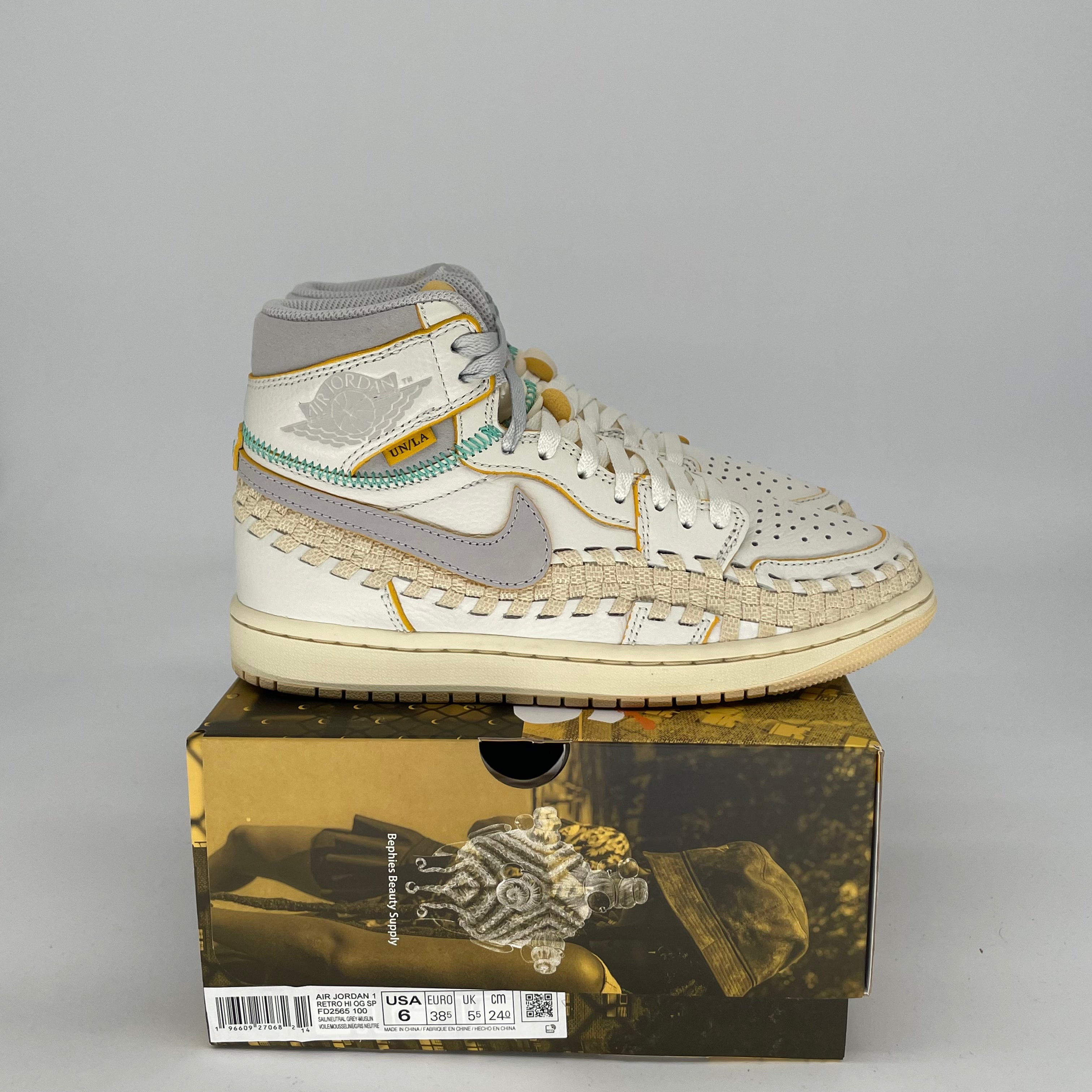 Authentic Air Jordan 1 Union LA BBSS Sneakers - Size 6/7.5W (FD2565) - 100% Original - Perfect for Streetwear & Sneaker Collectors