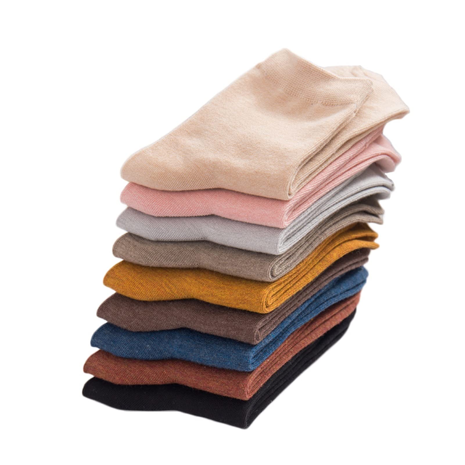 ZYKBB Women's Spring Solid Thin Fiber Socks - 8 Pairs Soft Velvet Casual Cotton Ankle Socks (Free Size, Multiple Colors) for Daily Wear, Workout & Home Comfort