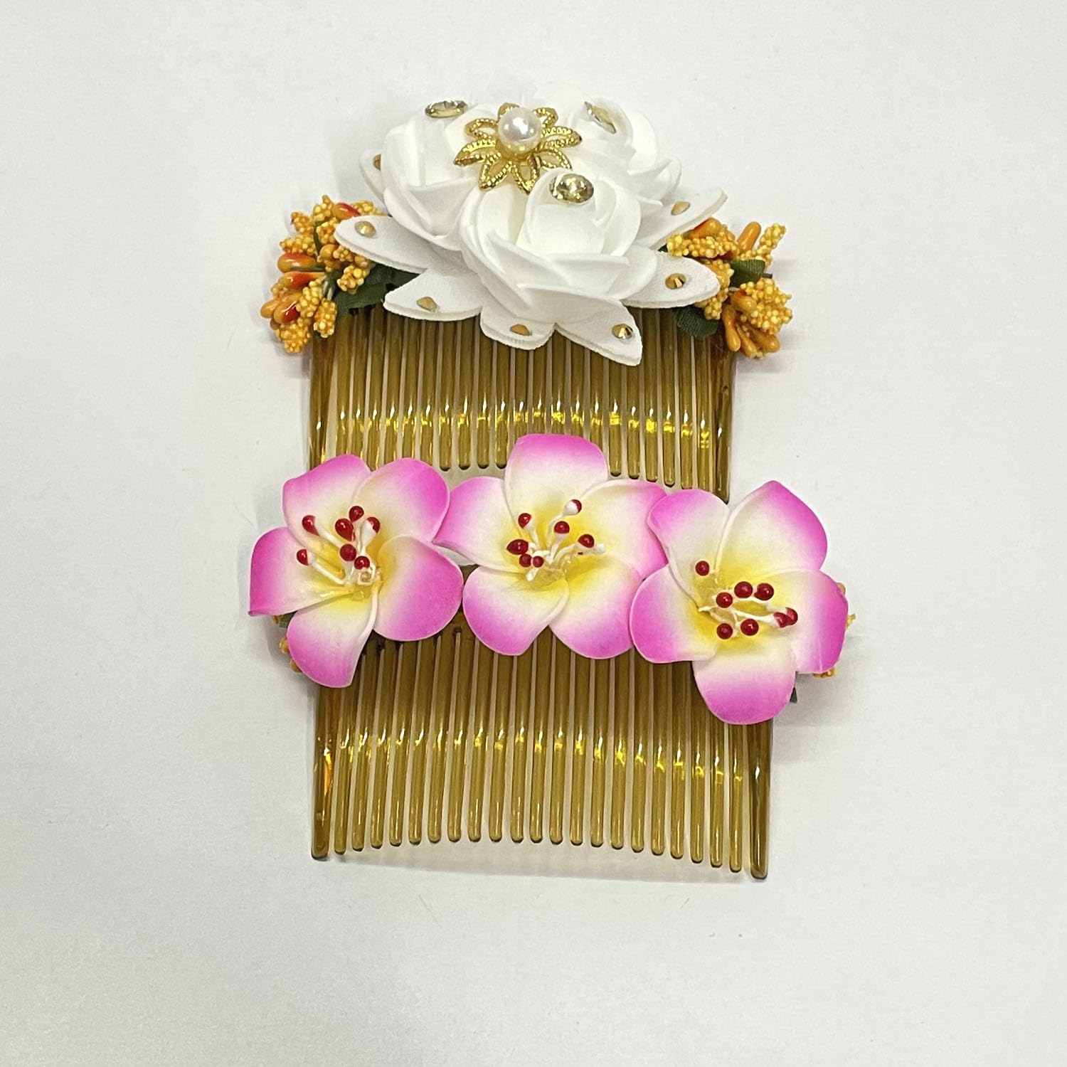 Elegant Bridal Hair Comb Clips for Women - Floral Bun Pins & Hair Brooches - Wedding & Special Occasion Accessories (Pack of 2) - Perfect for Brides, Prom, and Formal Events
