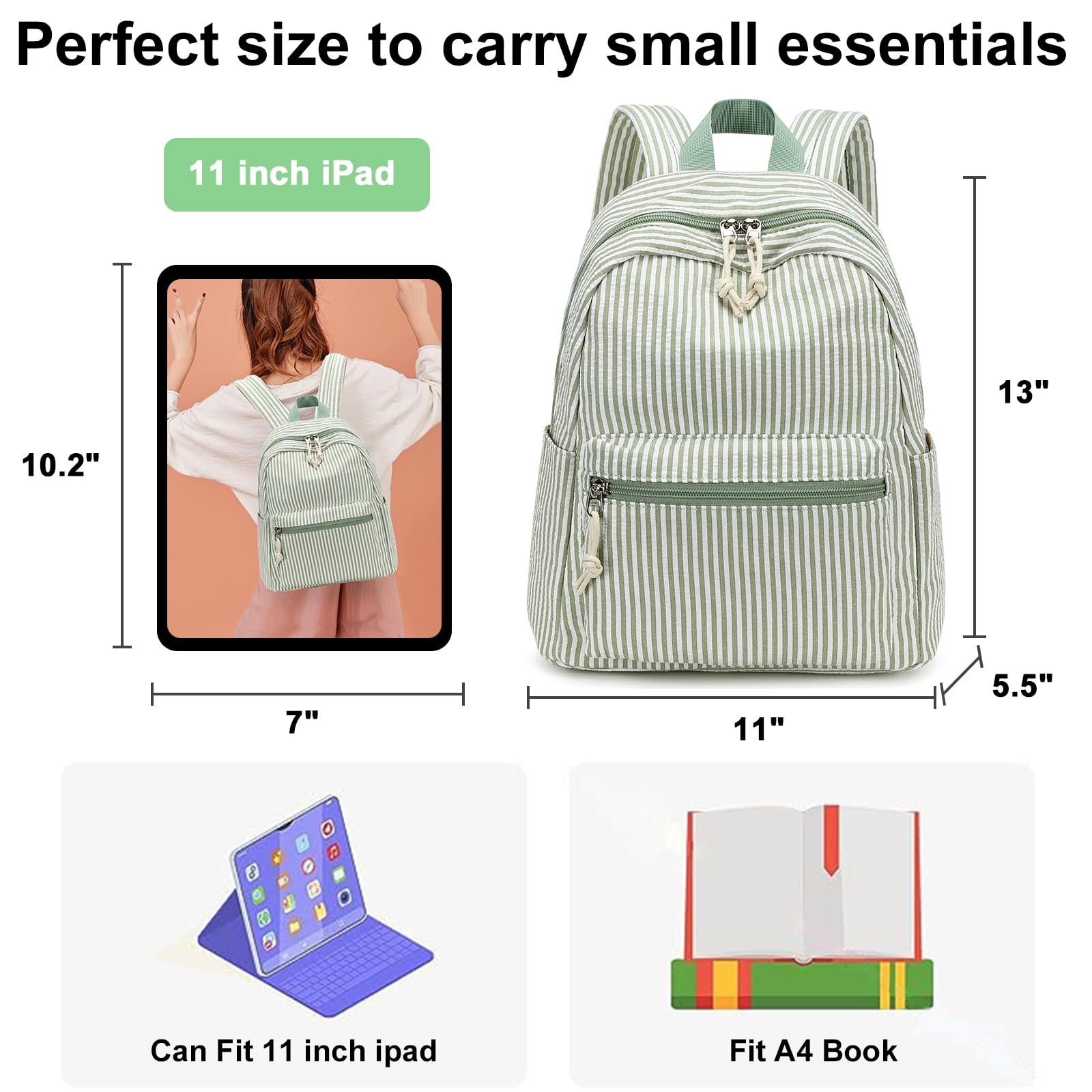 Bluboon Girls Mini Backpack for Women & Teens - Cute Small Backpack Purse for School, Travel & Everyday Use | Lightweight Casual Bookbag for College, Work & Shopping