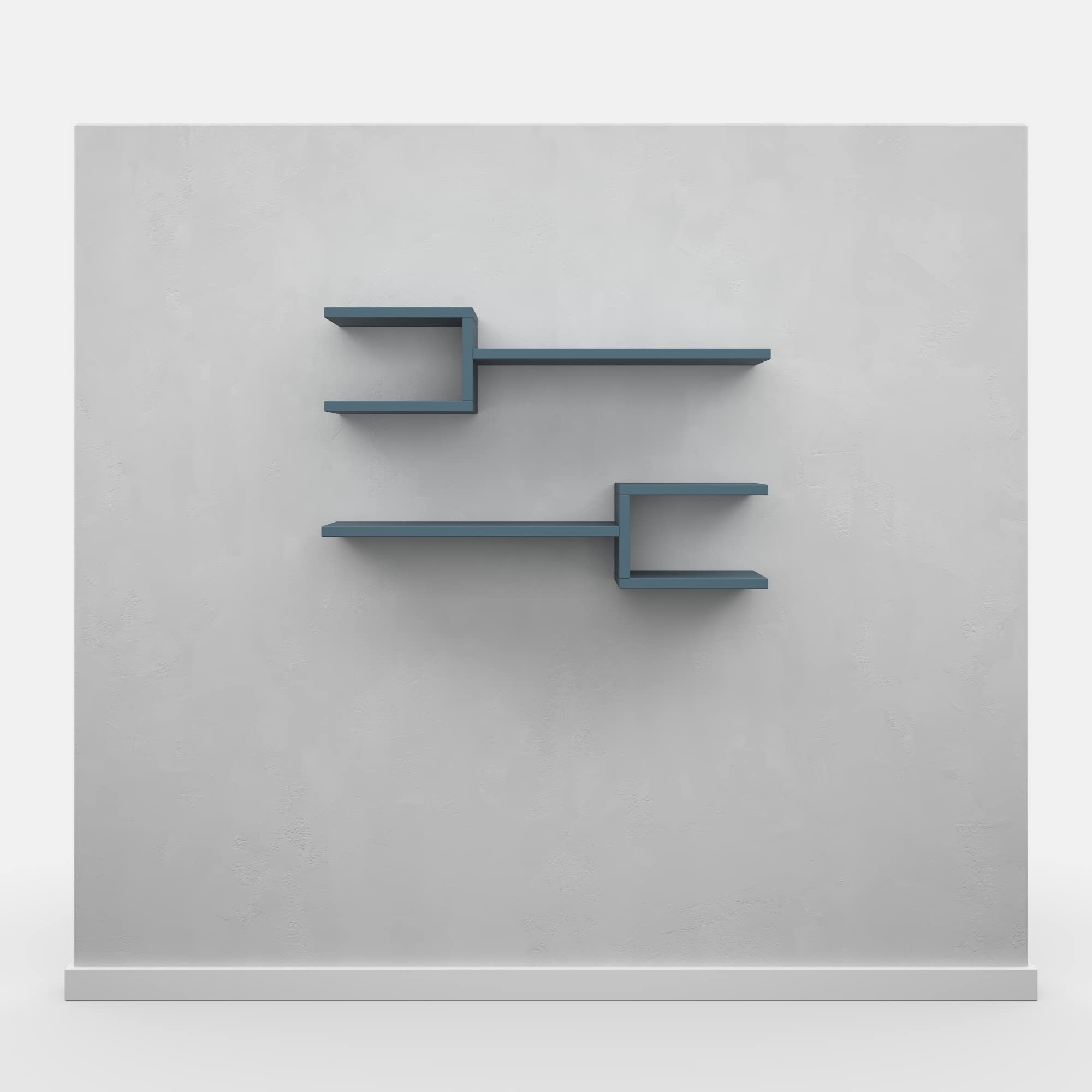 Modern Petrol Blue Wall Shelf - 29.53