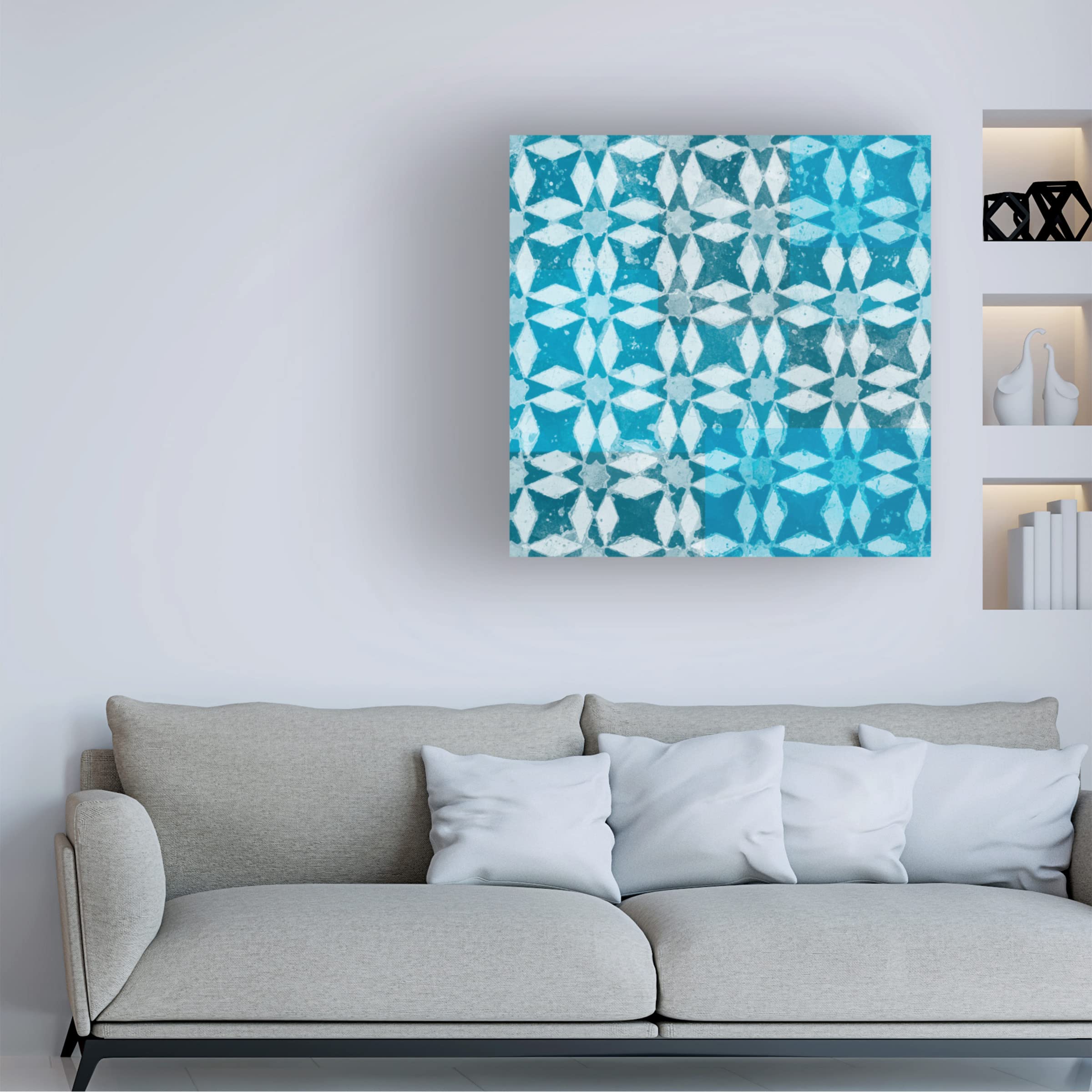 Trademark Fine Art 'Blue My Mind IV' Canvas Wall Art by Alonzo Saunders - Modern Abstract Painting for Living Room, Bedroom & Office Decor