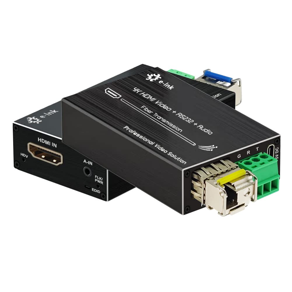 4K HDMI Fiber Optic Extender - 20km Long Range with RS232 & Stereo Audio Support for Home Theater, Conference Rooms & Digital Signage
