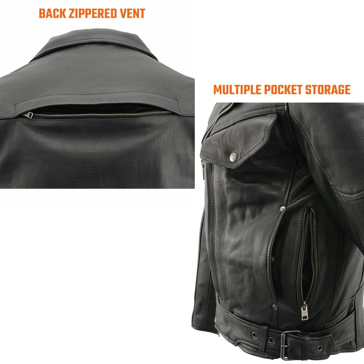 Milwaukee Men's Side Set Belt Utility Pocket Motorcycle Jacket - Durable Workwear for Construction & Outdoor Activities