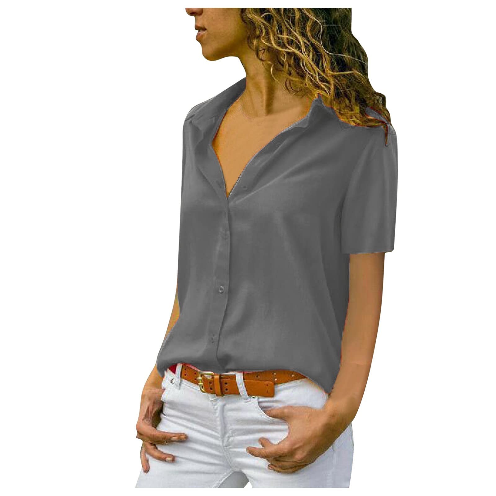 Women's Long Sleeve Tunic Tops - Button Down Casual Shirts for Women, Loose Fit Classic Blouse for Everyday Wear, Work & Sport | Perfect for Office, Yoga & Daily Activities