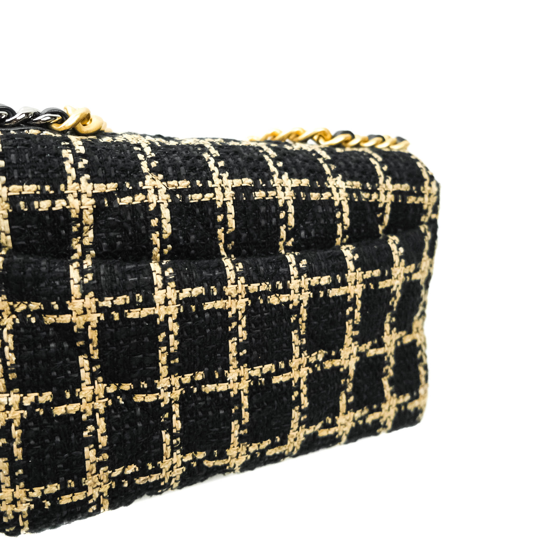 Chanel 19 Small Tweed Handbag in Black & Gold with Mixed Hardware - Luxury Crossbody Bag for Women, Perfect for Evening Events & Date Nights