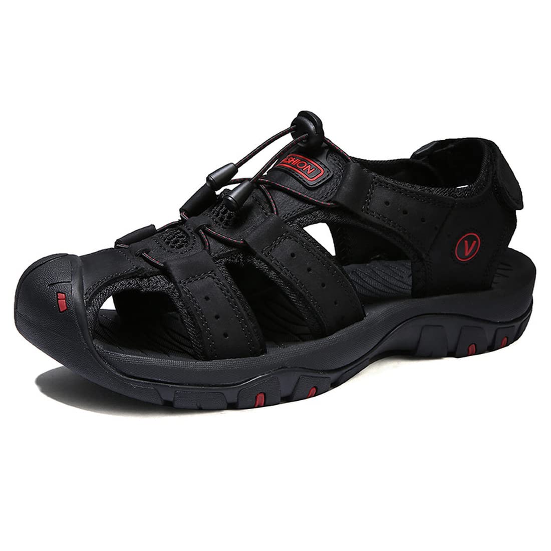 **CHENSAN Men's Closed Toe Leather Sandals - Comfortable & Breathable Water Shoes for Beach, Pool & Outdoor Walking**    **Use Cases:** Perfect for beach vacations, poolside relaxation, hiking, and casual outdoor adventures.