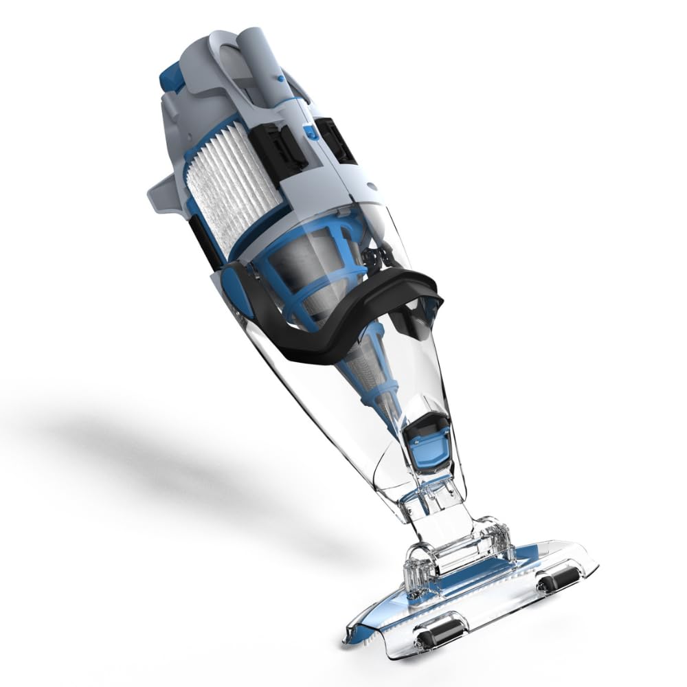 KOKIDO XTROVAC 710 Rechargeable Heavy-Duty Pool Vacuum Cleaner - 6X Suction Power, Dual Filtration System (Standard & Fine) for Fast Cleaning of Inground & Above Ground Pools - Perfect for Weekly Maintenance and Seasonal Deep Cleaning