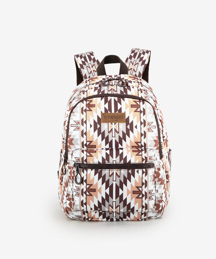 Wrangler Aztec Printed Diaper Bag Backpack - Stylish & Spacious Baby Essentials Organizer for Moms | Perfect for Travel, Daycare & Family Outings