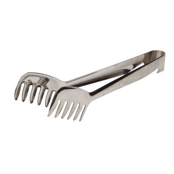 Premium Stainless Steel Spaghetti Tongs - 12 Inch Pasta Server with Silicone Tips - Heat Resistant Kitchen Utensil for Cooking, Serving & Garnishing Pasta Dishes - Ideal for Restaurants, Home Chefs & Italian Cuisine Lovers