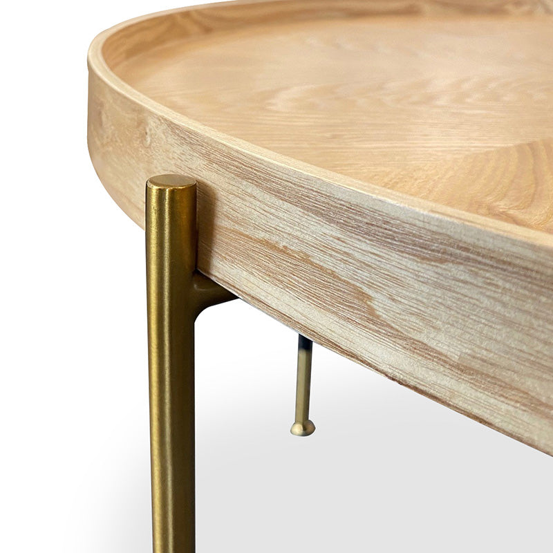 DELTA 65cm Round Coffee Table - Solid Ash Wood - Modern Living Room Centerpiece for Home Decor & Relaxation
