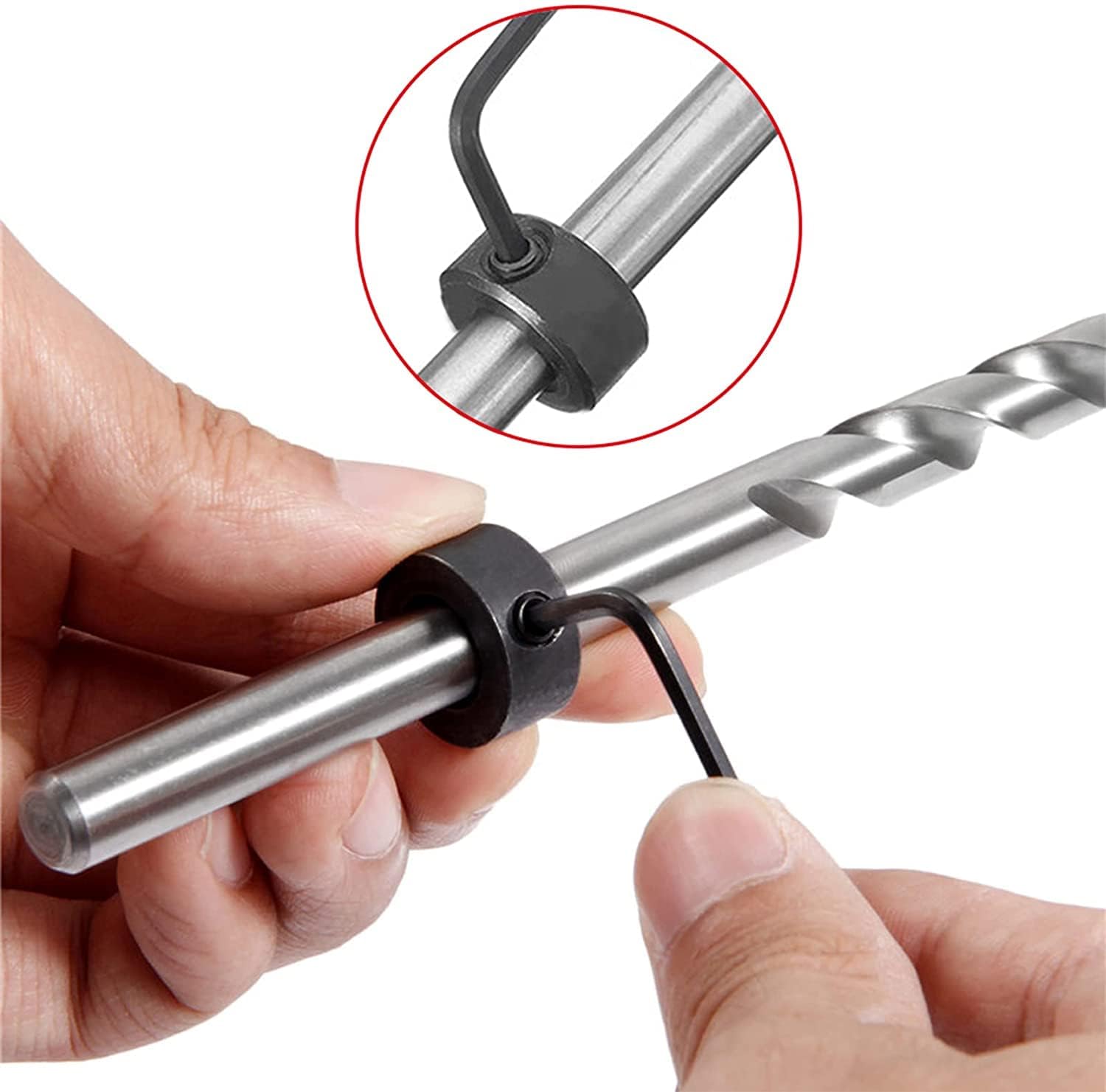 Utoolmart 2Pcs 8mm Drill Dowel Stop - Black Oxide Carbon Steel Depth Holder with Set Screw for Woodworking & Cabinet Making - Perfect for Precise Drilling in DIY Projects and Professional Carpentry