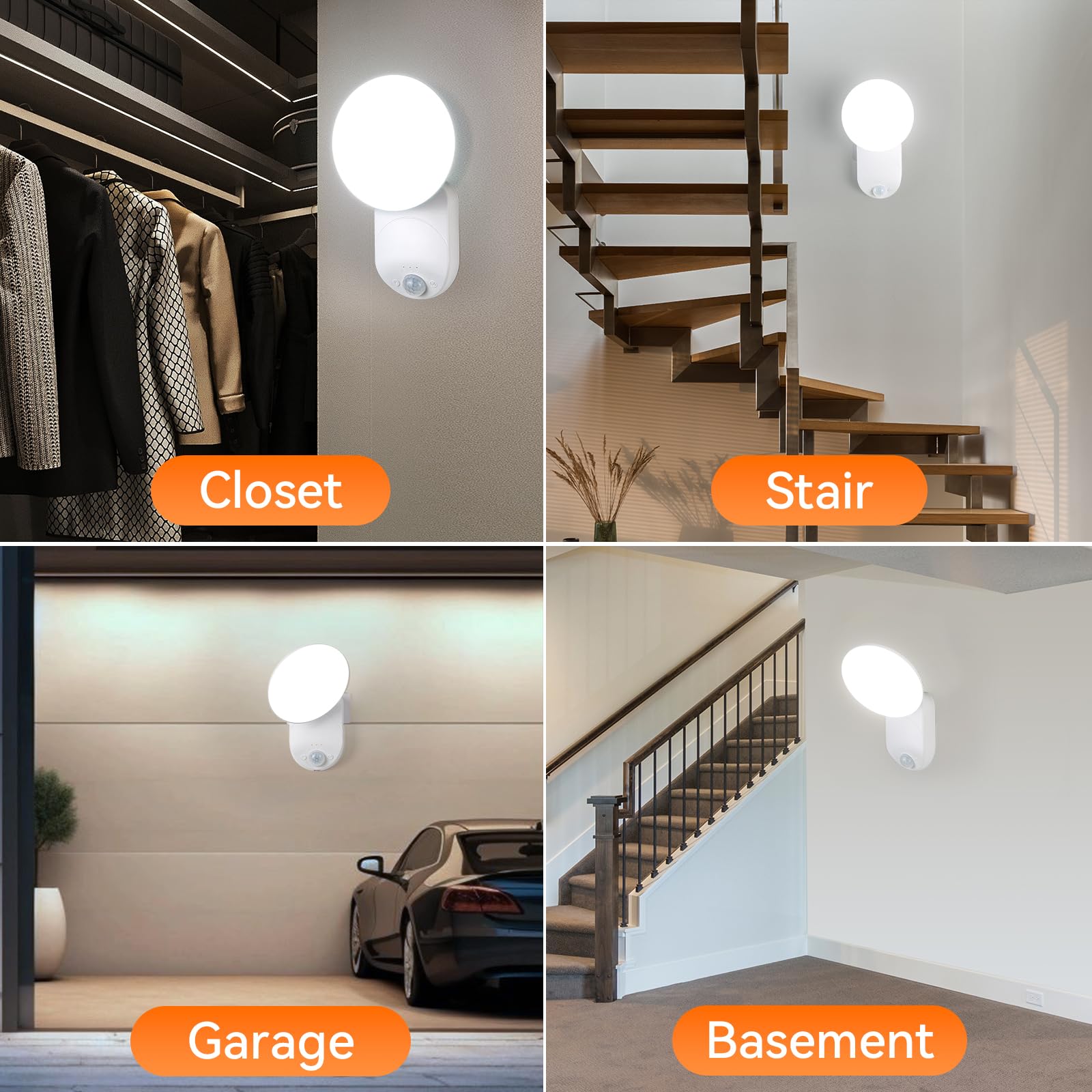 Rechargeable Motion Sensor Wall Light with Remote Control - Magnetic Wireless Closet Light, Adjustable Brightness & Angle, Battery Powered LED Night Light for Closet, Pantry, Garage, Shed, Stairs, Hallway - Perfect for Home Security & Convenient Night Navigation