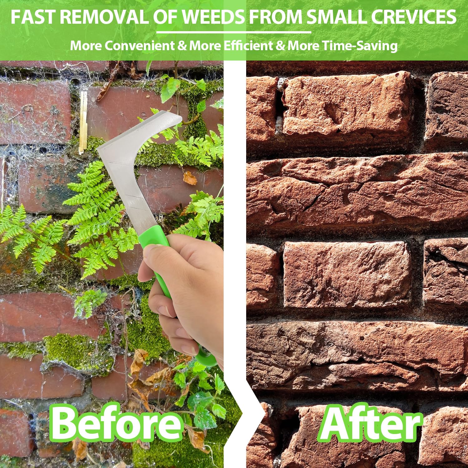 Sutekus Crack Weeder Tool - Heavy Duty Crevice Weeder for Lawn, Yard, Sidewalk & Driveway - Efficient Weed Remover for Gardening & Moss Removal - Perfect for Patios, Walkways and Outdoor Maintenance
