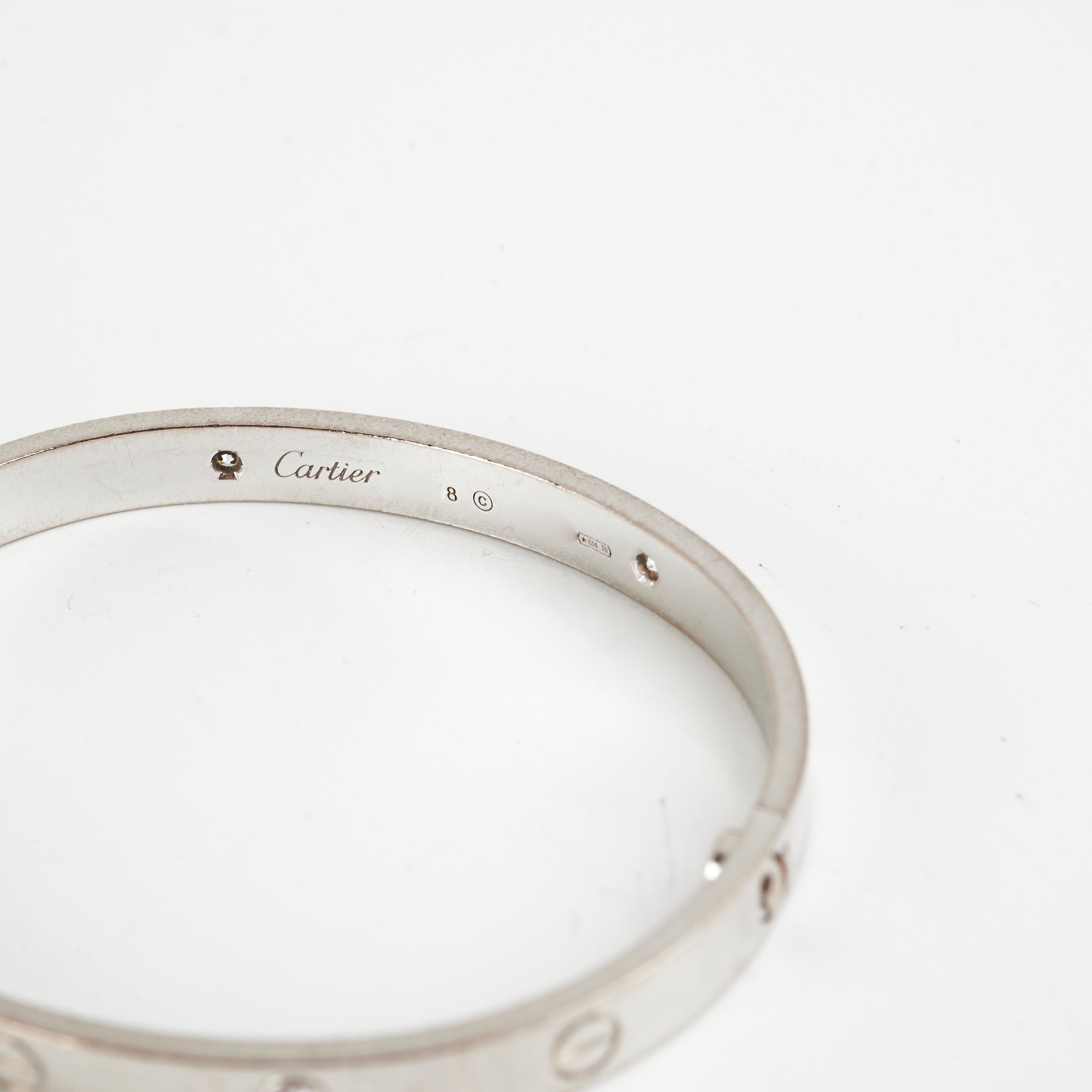 Cartier Love 18K White Gold Ring with 4 Diamonds - Size 18 | Luxury Wedding Band & Anniversary Gift for Women