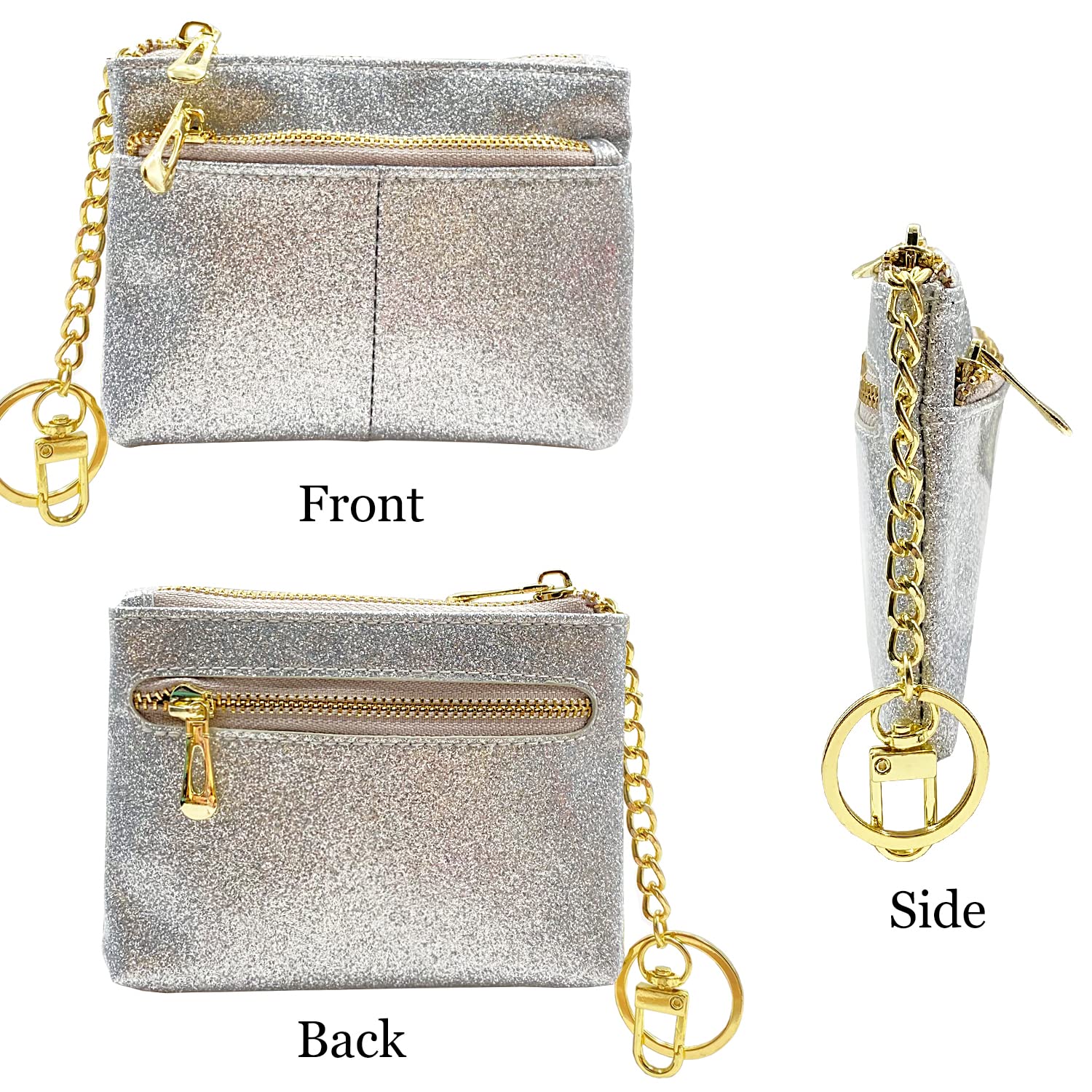 Beurlike Women's RFID Blocking Leather Coin Purse - Small Slim Wallet with Keychain for Cards, Cash & Change | Perfect for Travel, Shopping & Everyday Use