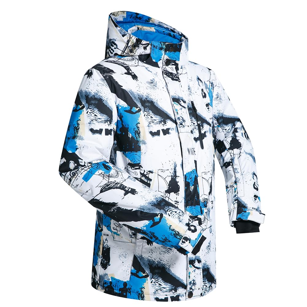 Men's Waterproof Windproof Ski Jacket & Pants Set - Winter Snowboarding Suit with Hood for Cold Weather - Perfect for Skiing, Snowboarding & Outdoor Winter Sports