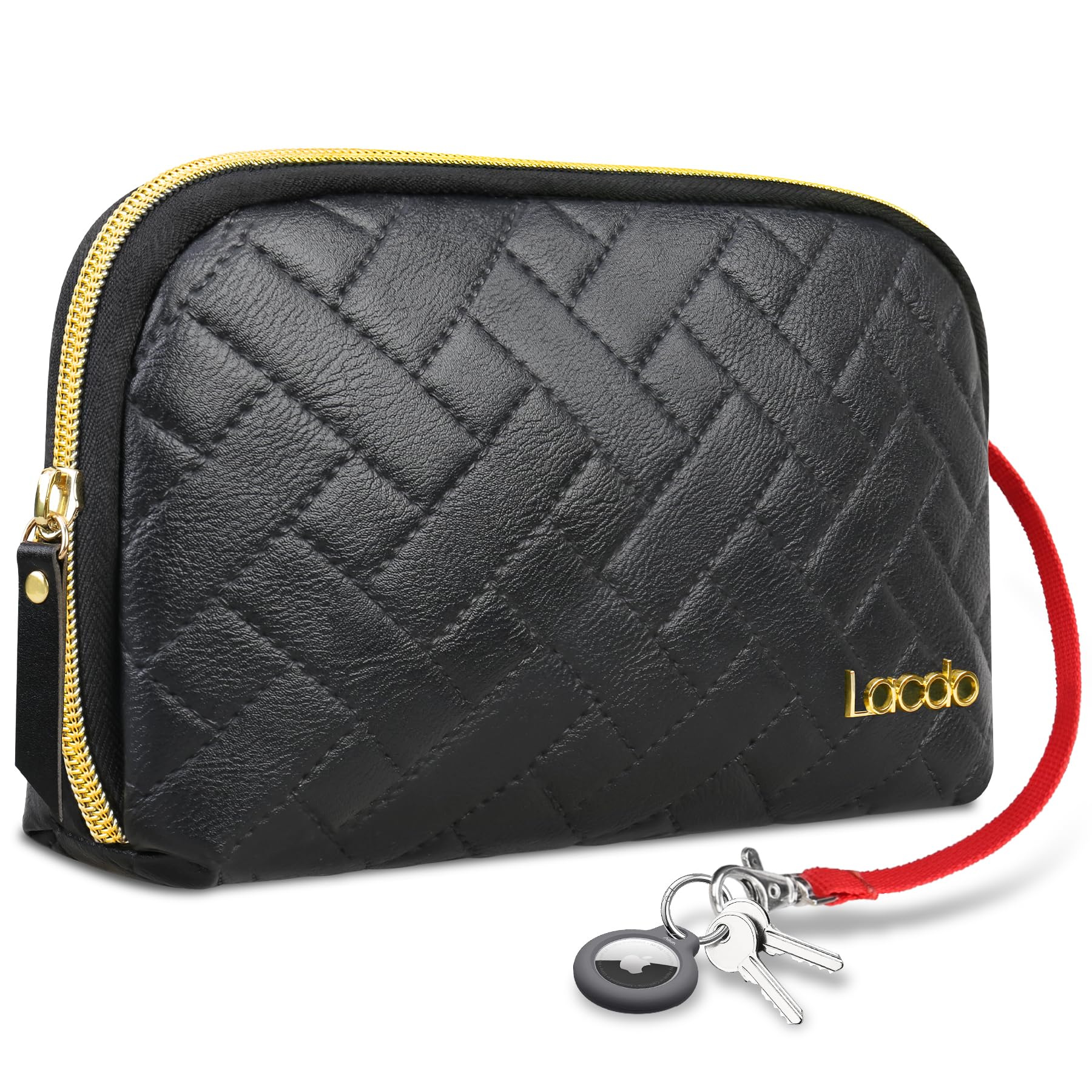 Lacdo Electronic Organizer Travel Cable Bag - Waterproof Storage Pouch for MacBook Charger, Cables, Mouse, Power Bank, USB Drives - Perfect for Office, Business Trips & Daily Commute (Black)