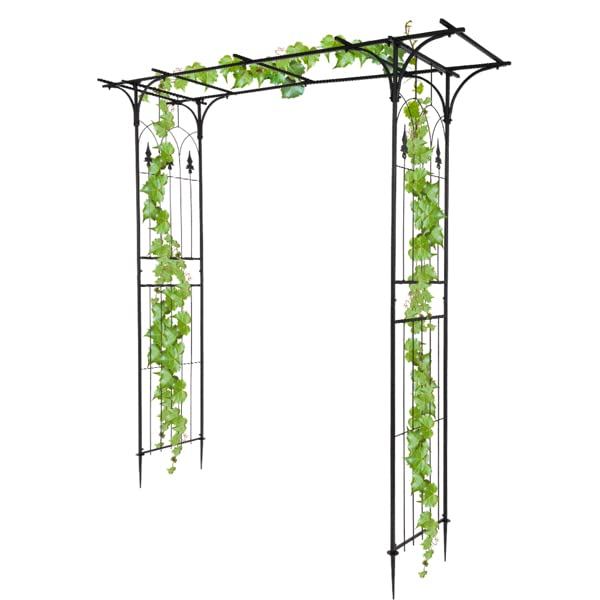 Sturdy Wrought Iron Plant Climbing Arch for Flat Roof Gardens - Perfect for Vine Support, Outdoor Decor & Small Space Gardening