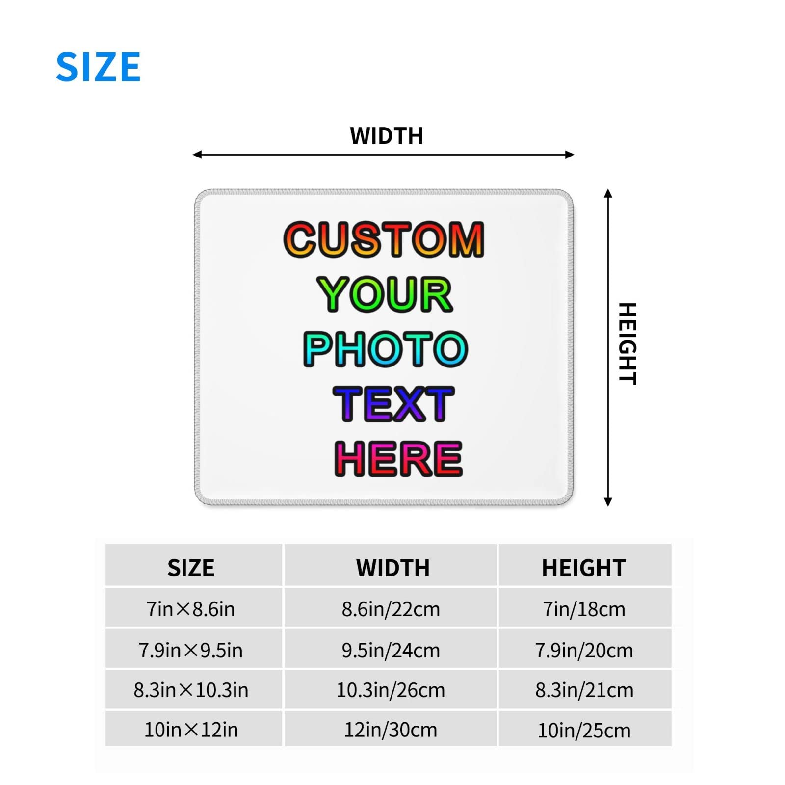 Custom Photo Text Personalized Gaming Mouse Pad - Non-Slip Rubber Base 10x12 Inch for Laptop, PC & Office Use - Perfect for Gamers, Work & Home Office Setup