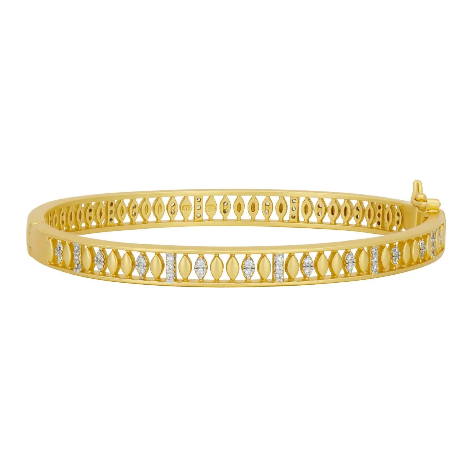 Pavé Hinge Bangle Bracelet - Elegant Cubic Zirconia Jewelry for Women, Perfect for Parties, Weddings & Special Occasions