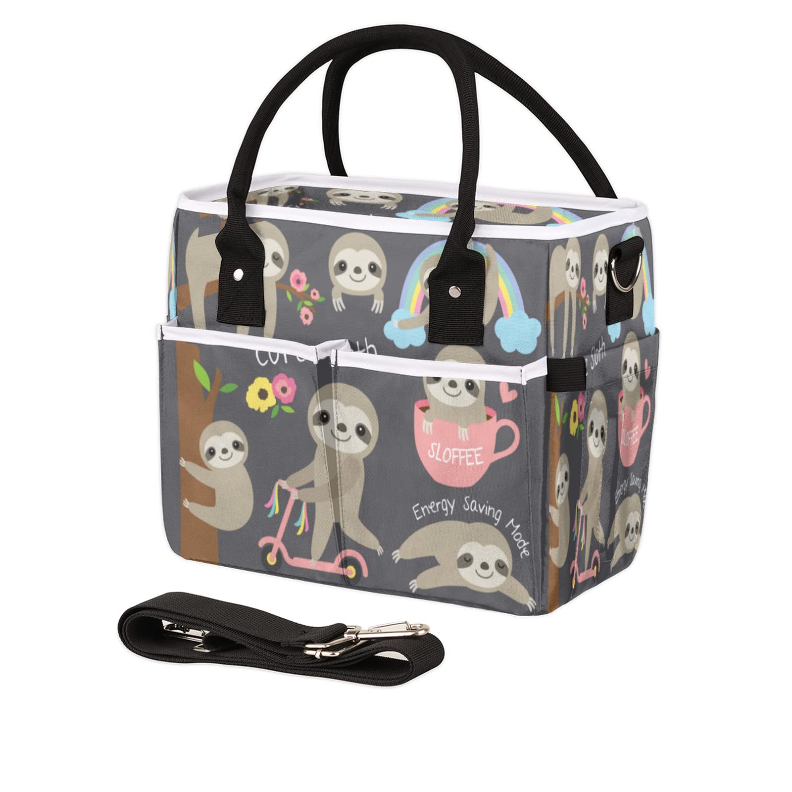 Insulated Lunch Box for Women & Girls - Reusable Cooler Bag with Adjustable Shoulder Strap for School, Office, Picnic, Beach & Travel | Cute Monkey Design | Keep Food Fresh for Hours