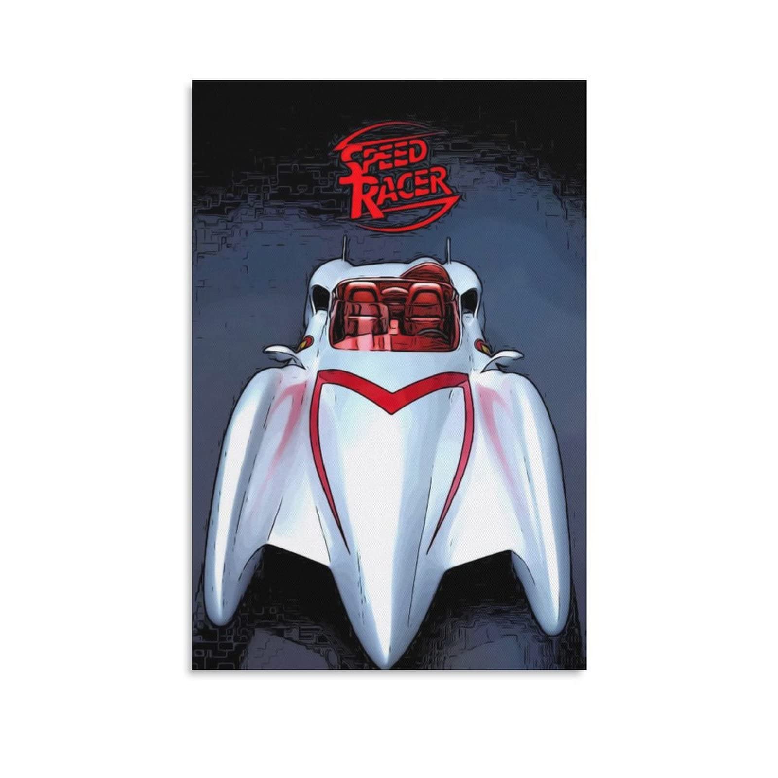 GENGSHENG Speed Racer Canvas Wall Art - 24x36 Inches (60x90cm) Sports Landscape Painting for Bedroom, Living Room & Office Decor - Perfect Gift for Racing Fans & Home Decoration