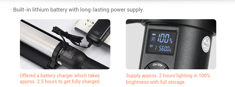 Godox LC500 RGB LED Light Stick - 500W Portable Photography Lighting for YouTube, TikTok, and Studio Videos | Perfect for Vlogging, Live Streaming, and Creative Lighting Effects