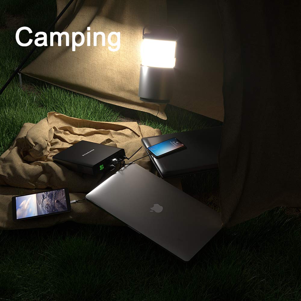Krisdonia 100W USB-C PD Power Bank 64000mAh - High-Speed Portable Charger with PD 3.0, QC 3.0 & DC Output for Laptop, Phone, Tablet - Perfect for Travel, Camping & Emergency Power Backup