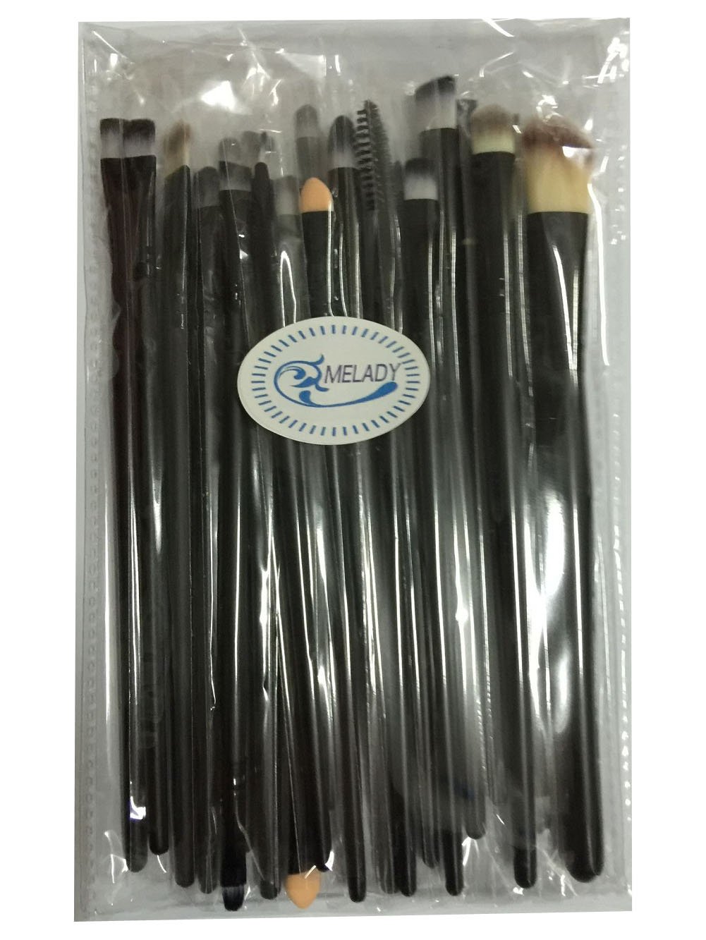MELADY 20-Piece Professional Makeup Brush Set - Powder Foundation, Eyeshadow, Eyeliner & Lip Brushes - Black Cosmetic Brush Kit for Flawless Makeup Application - Perfect for Daily Use, Travel & Professional Makeup Artists