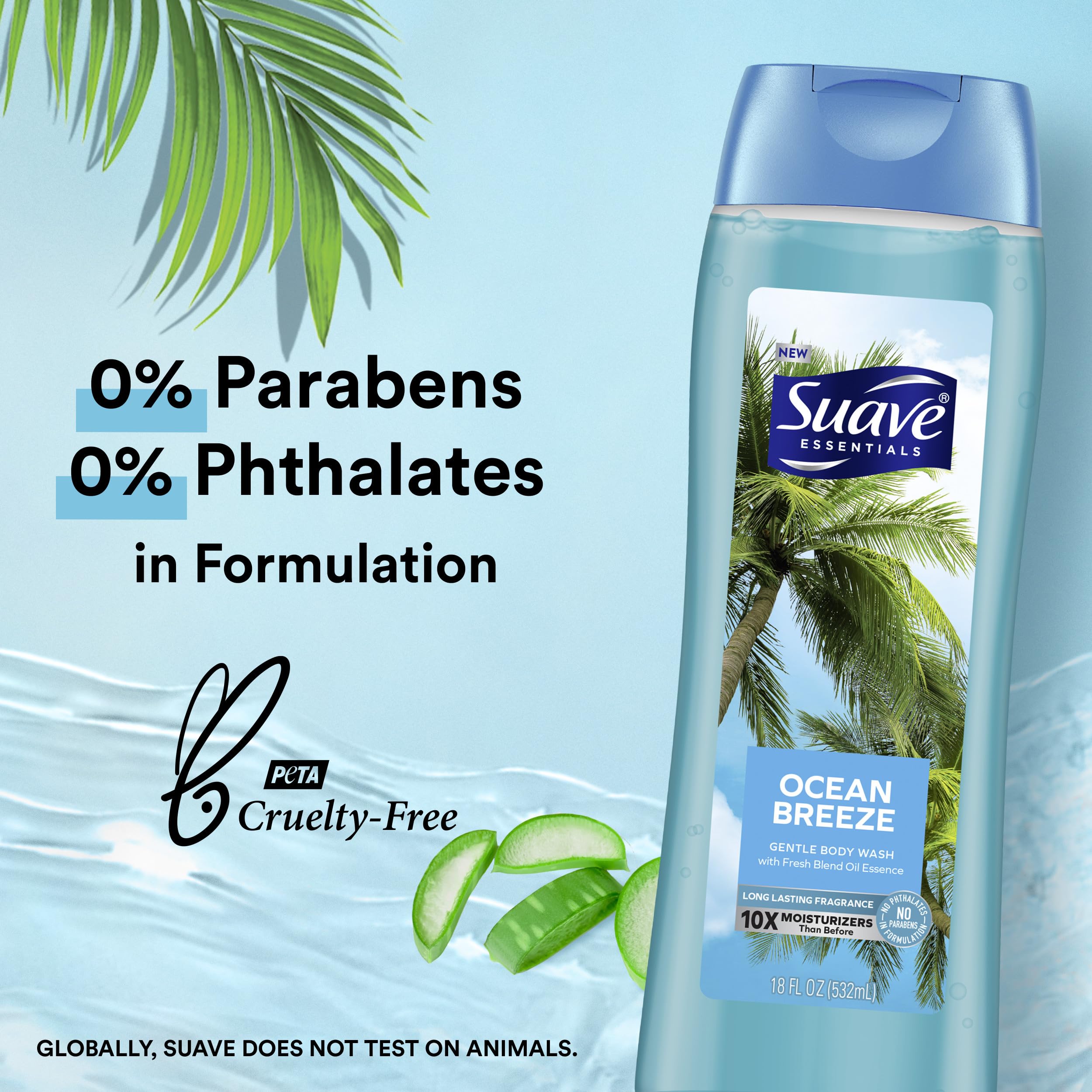 Suave Ocean Breeze Body Wash & Advanced Therapy Lotion Bundle - 2 Pack with Vitamin E & Hydro Complex, 18 Oz Each - Hydrating Shower & Moisturizing Skincare for Daily Use