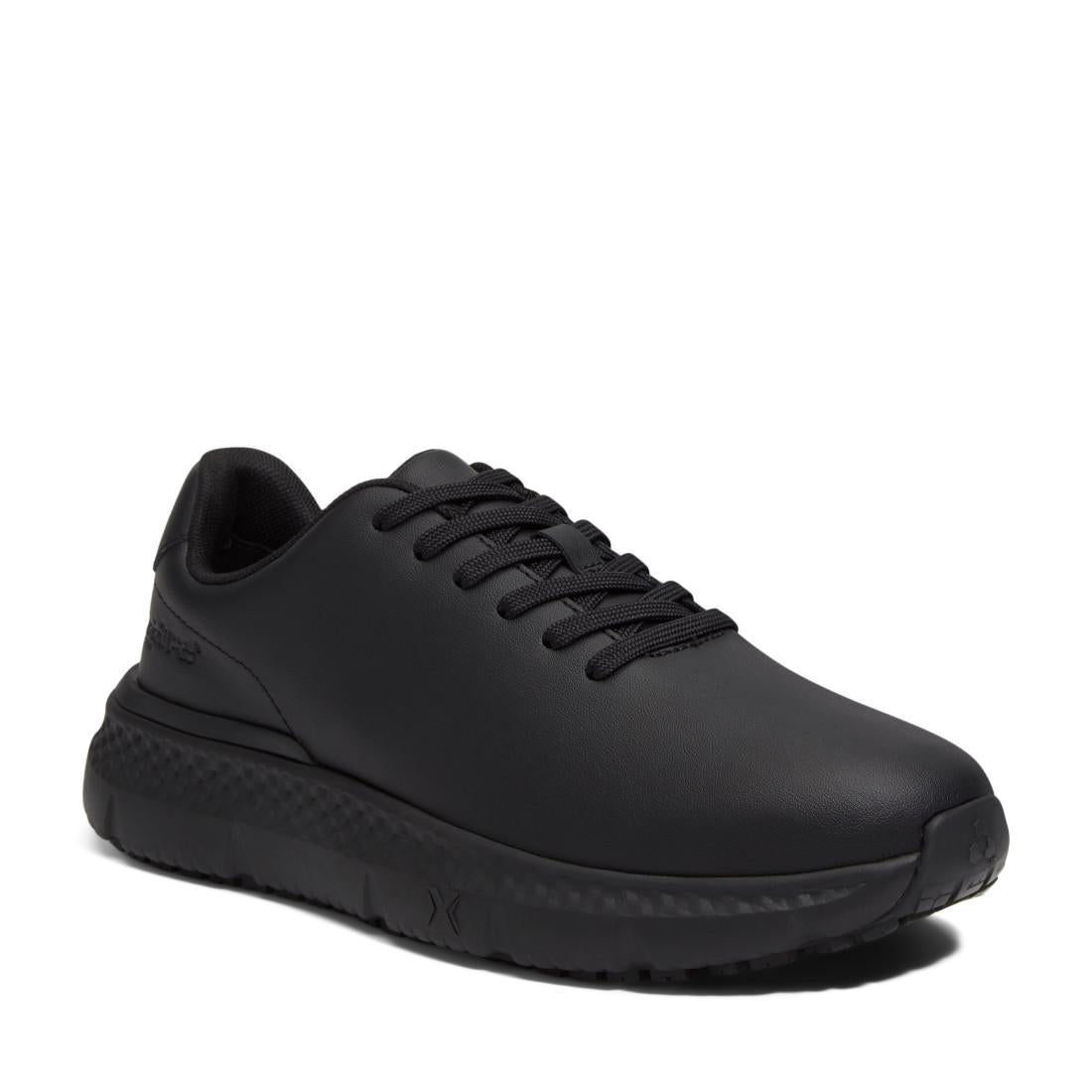 Slip Resistant Women's Work Shoes - Black Leather Non-Slip Safety Shoes for Nurses, Waitresses & Restaurant Workers