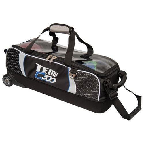 Columbia Team Slim 3 Ball Tote Black/Silver Bowling Bag for Men & Women - Lightweight Durable Bowling Accessories for League Play & Tournament Travel